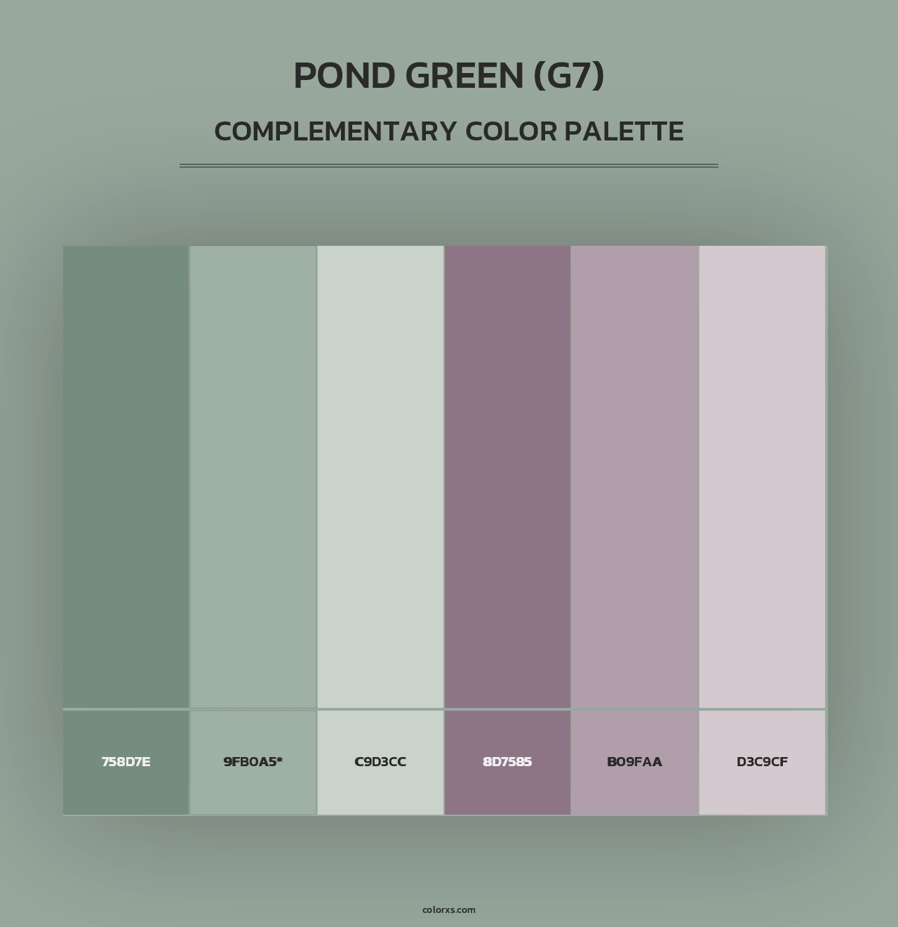 Pond Green (G7) - Complementary Color Palette