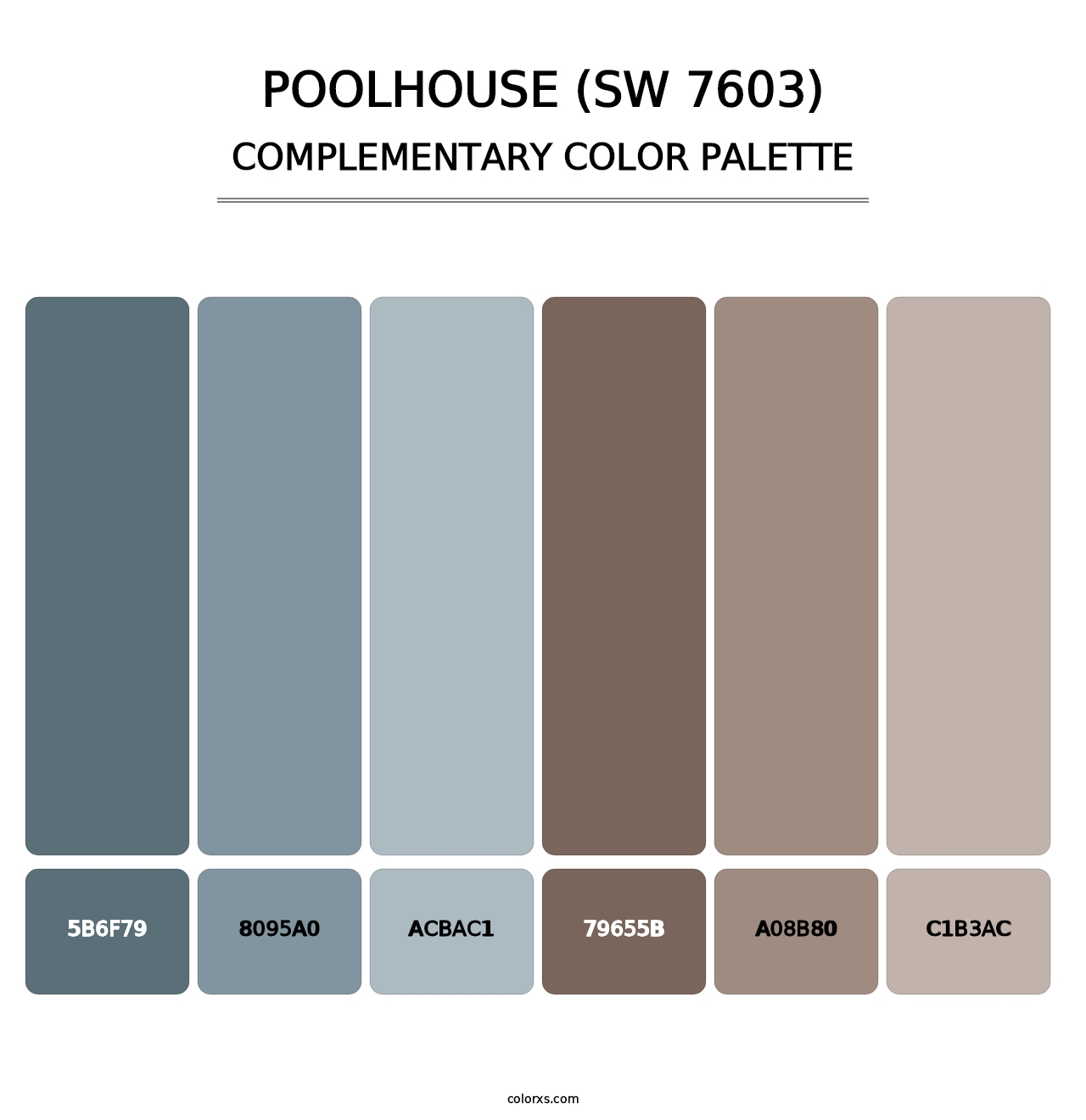 Poolhouse (SW 7603) - Complementary Color Palette
