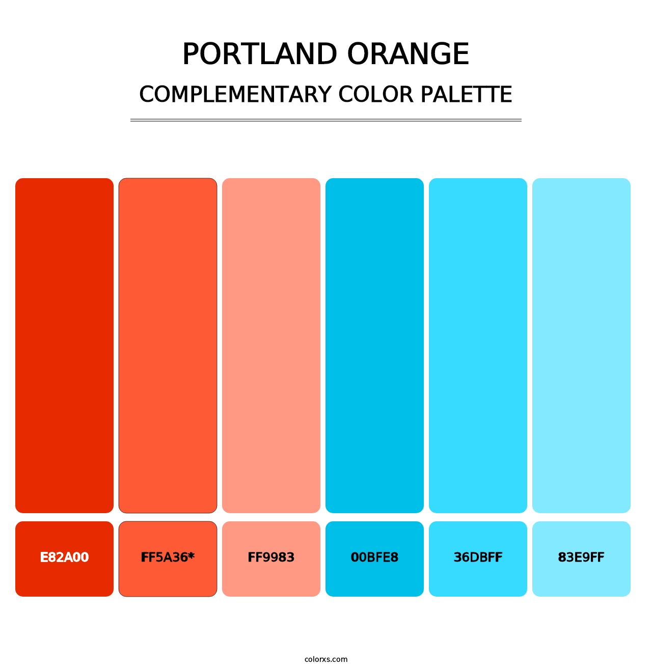 Portland Orange - Complementary Color Palette