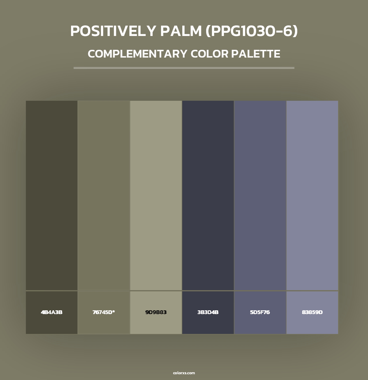Positively Palm (PPG1030-6) - Complementary Color Palette