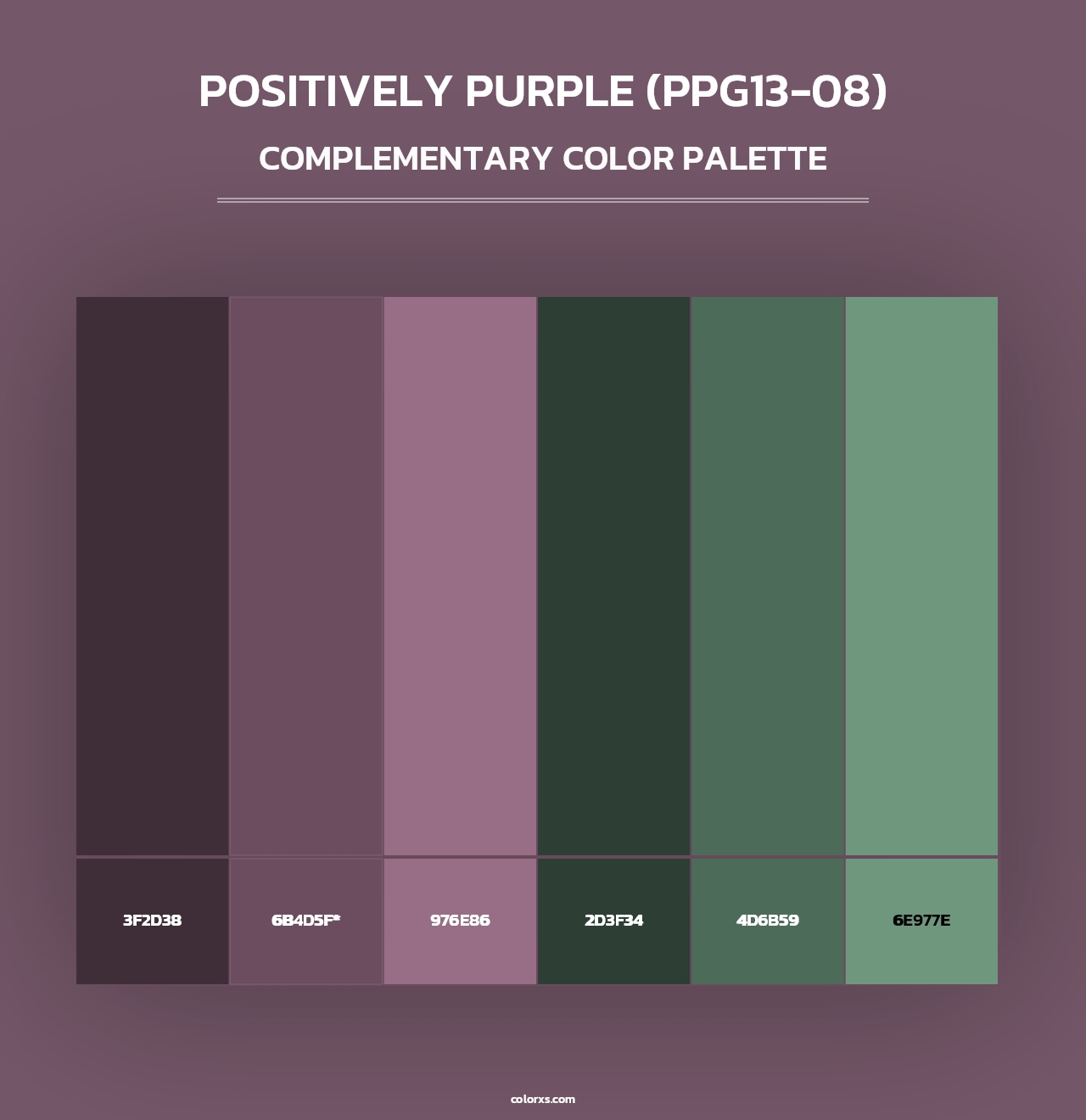 Positively Purple (PPG13-08) - Complementary Color Palette