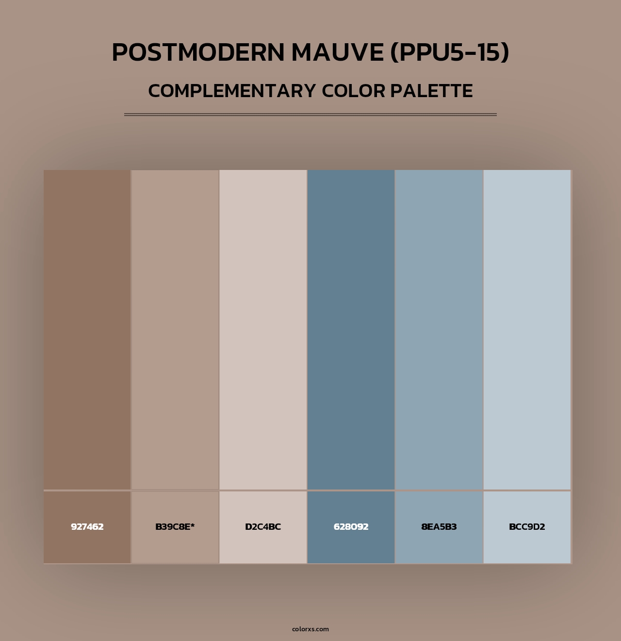 Postmodern Mauve (PPU5-15) - Complementary Color Palette