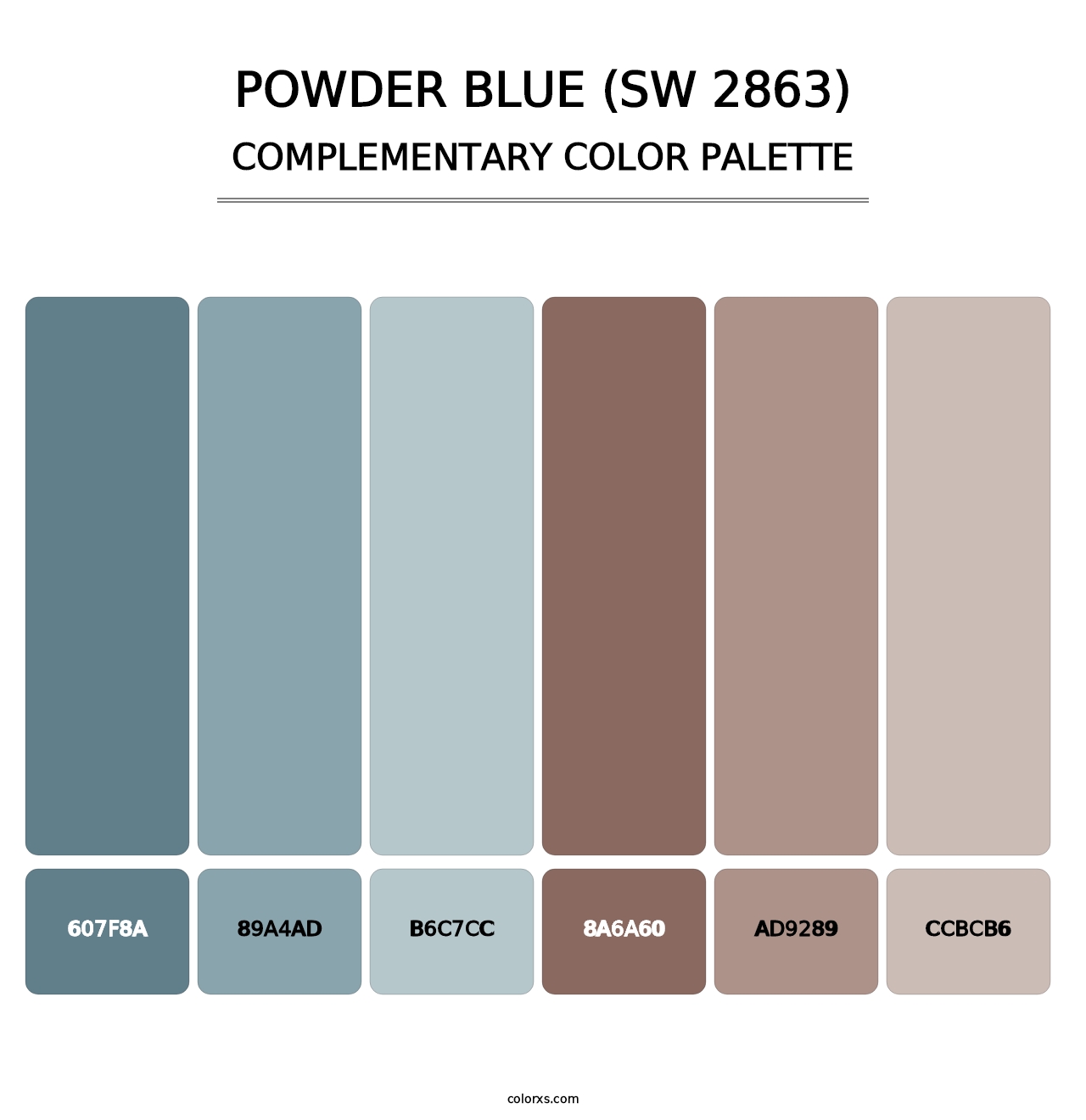 Powder Blue (SW 2863) - Complementary Color Palette
