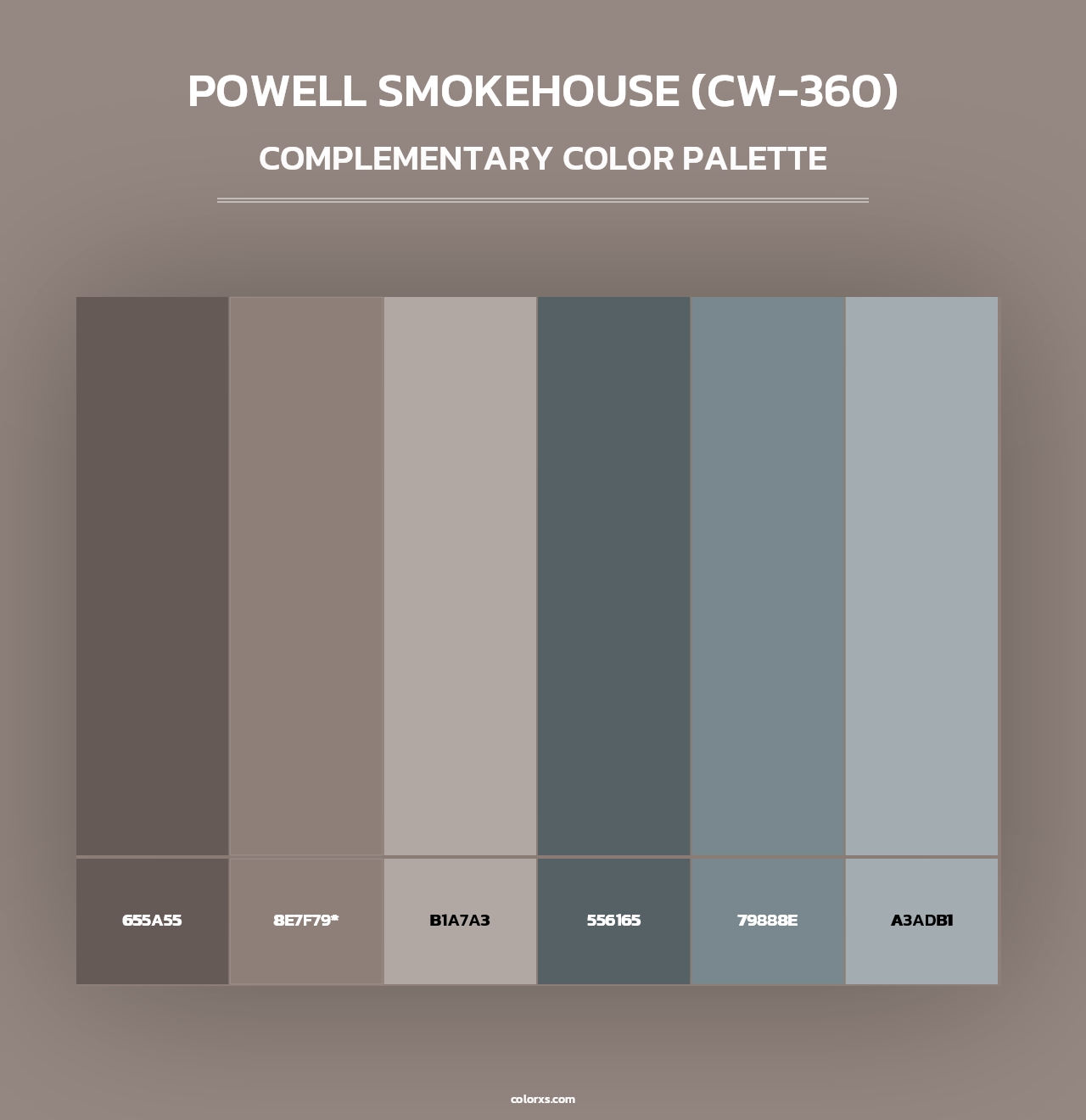 Powell Smokehouse (CW-360) - Complementary Color Palette