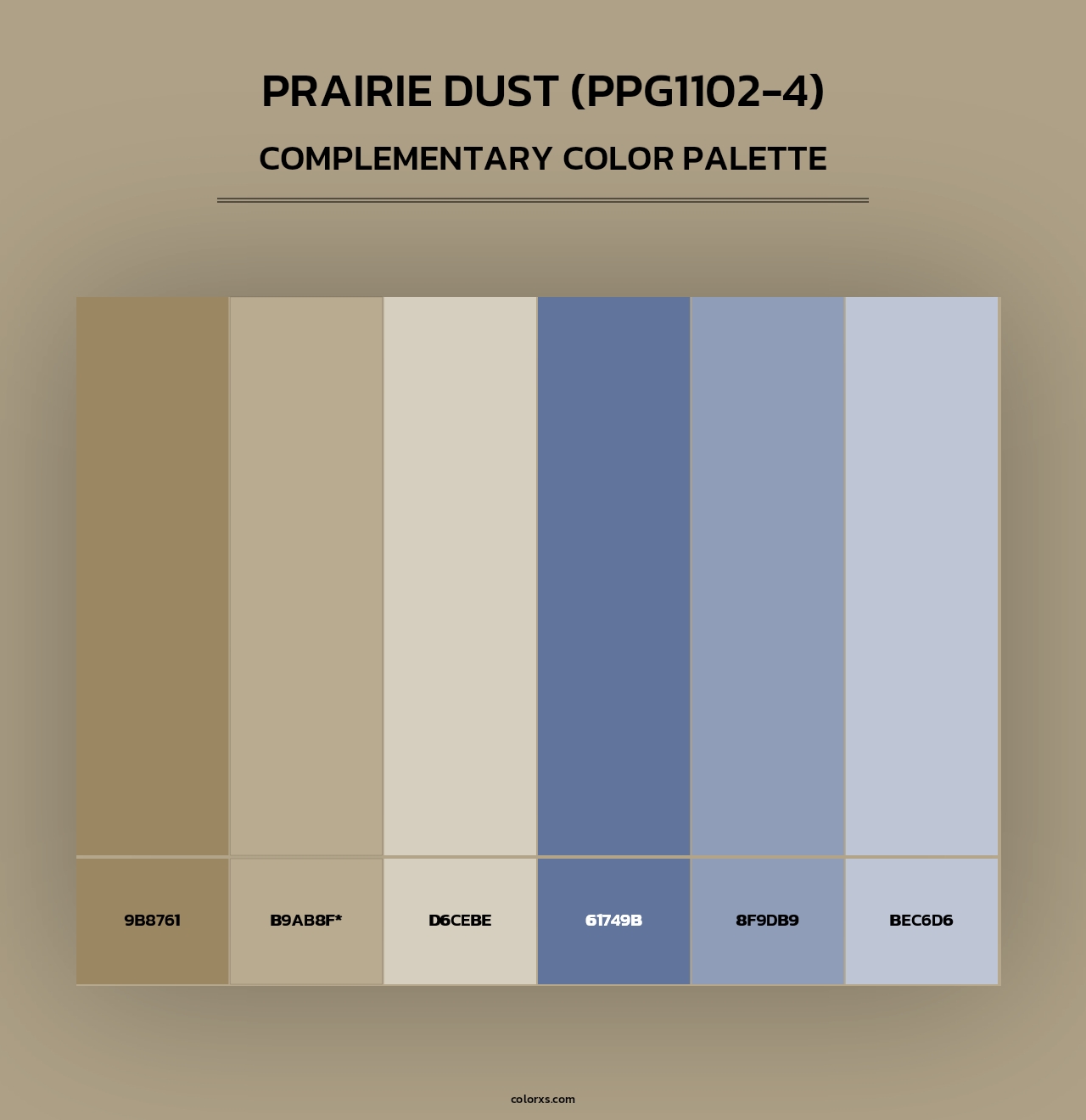 Prairie Dust (PPG1102-4) - Complementary Color Palette