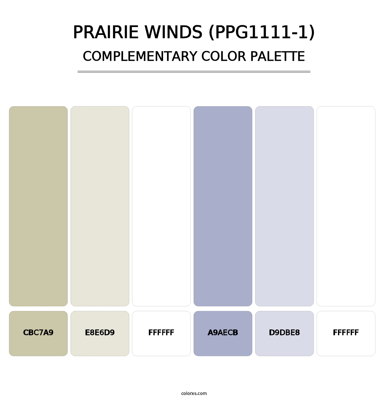 Prairie Winds (PPG1111-1) - Complementary Color Palette
