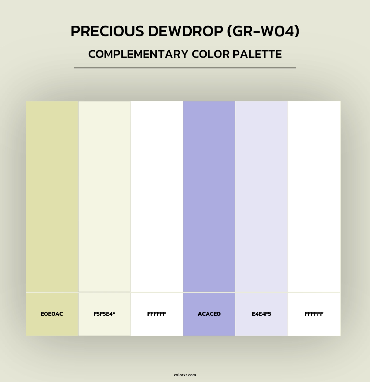 Precious Dewdrop (GR-W04) - Complementary Color Palette