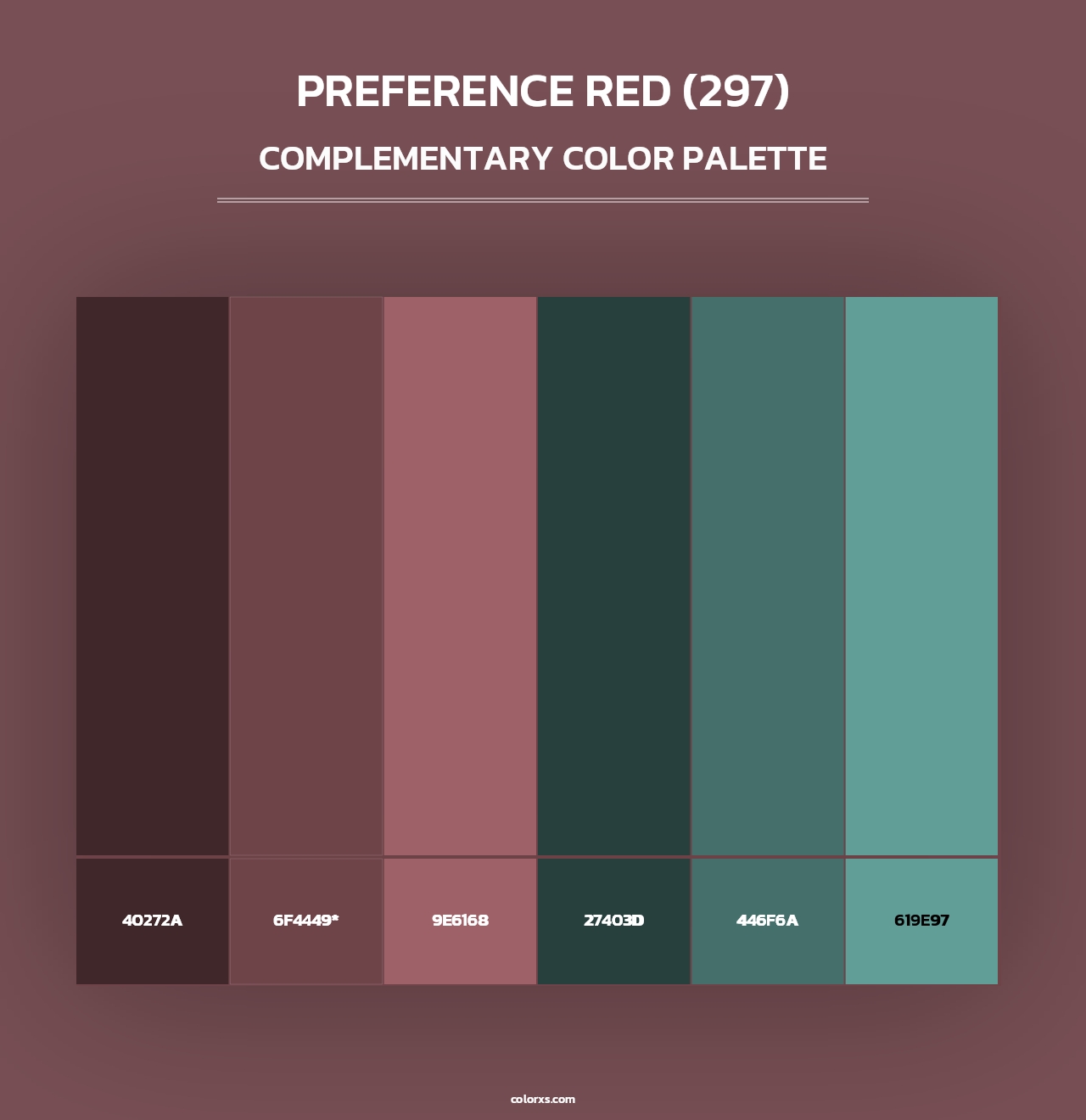 Preference Red (297) - Complementary Color Palette