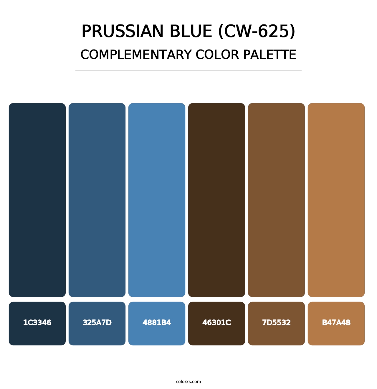 Prussian Blue (CW-625) - Complementary Color Palette