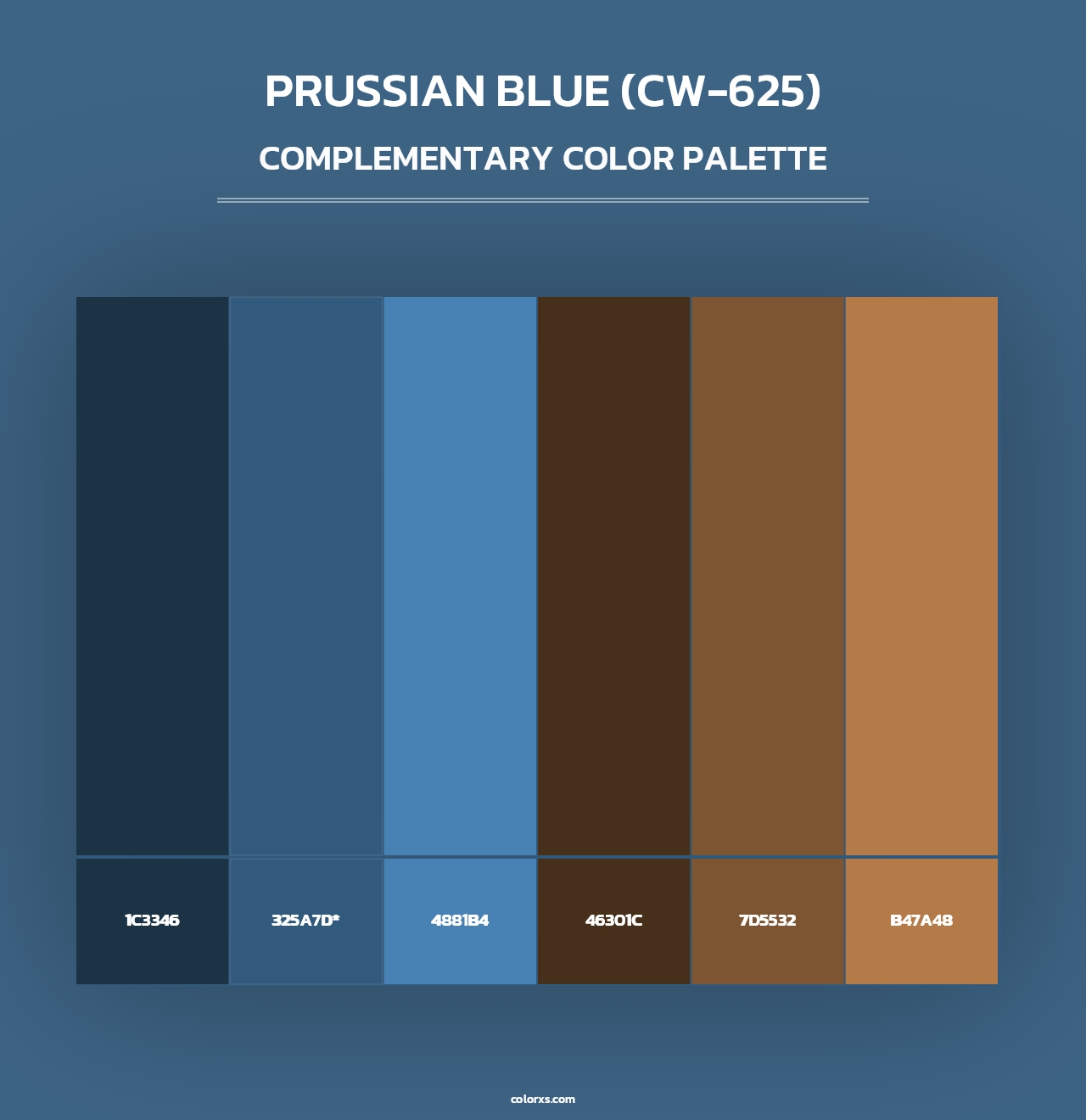 Prussian Blue (CW-625) - Complementary Color Palette