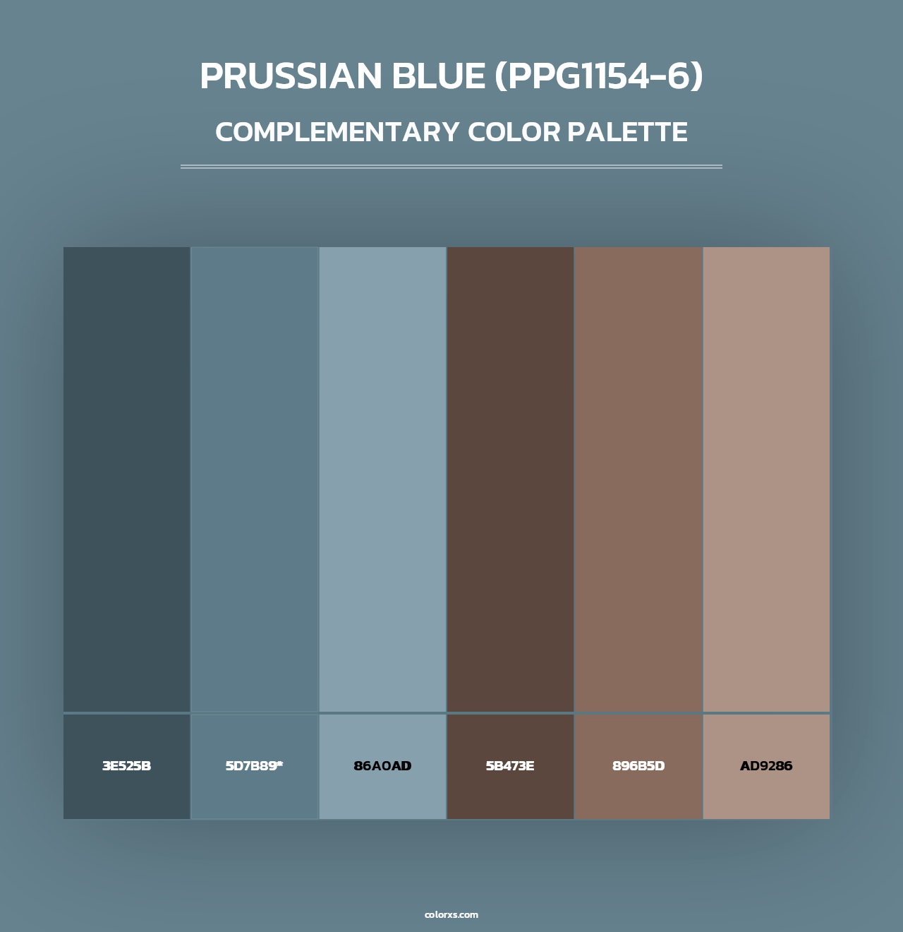 Prussian Blue (PPG1154-6) - Complementary Color Palette