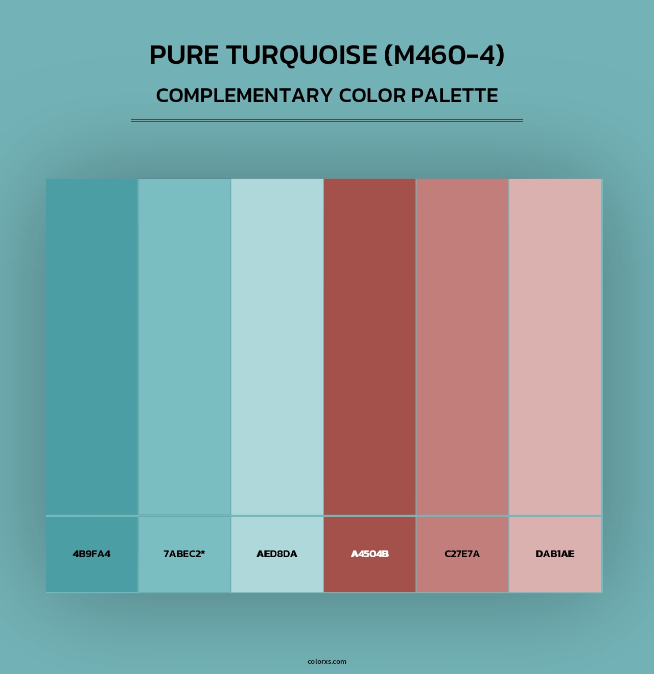 Pure Turquoise (M460-4) - Complementary Color Palette