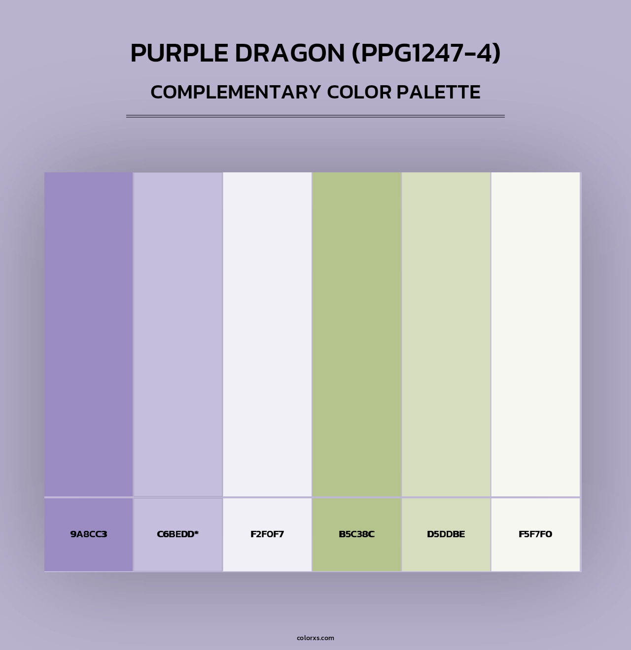Purple Dragon (PPG1247-4) - Complementary Color Palette