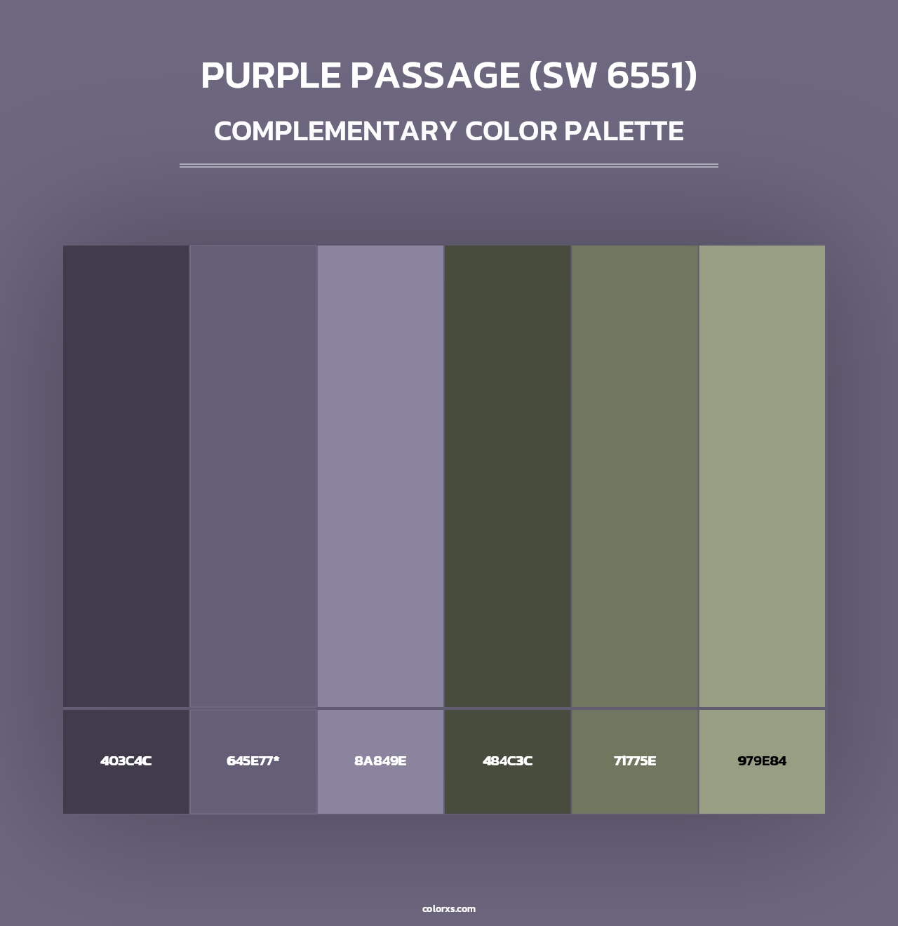 Purple Passage (SW 6551) - Complementary Color Palette
