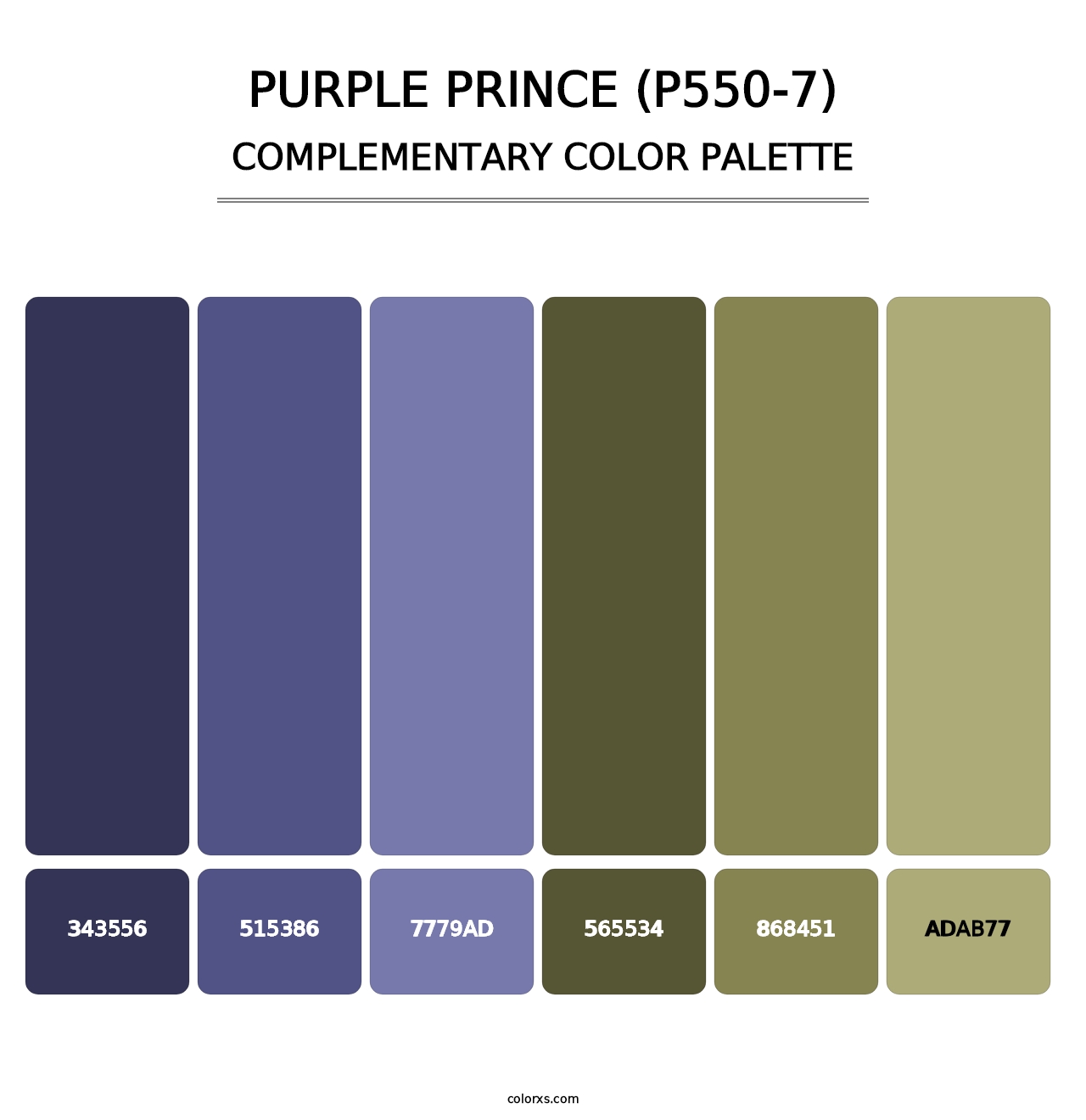 Purple Prince (P550-7) - Complementary Color Palette