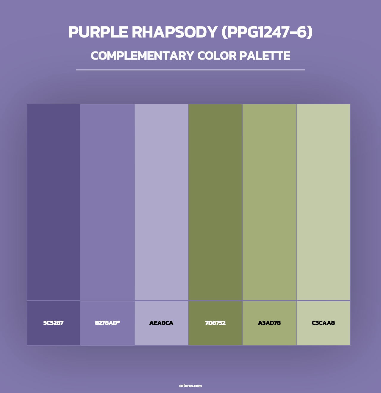 Purple Rhapsody (PPG1247-6) - Complementary Color Palette
