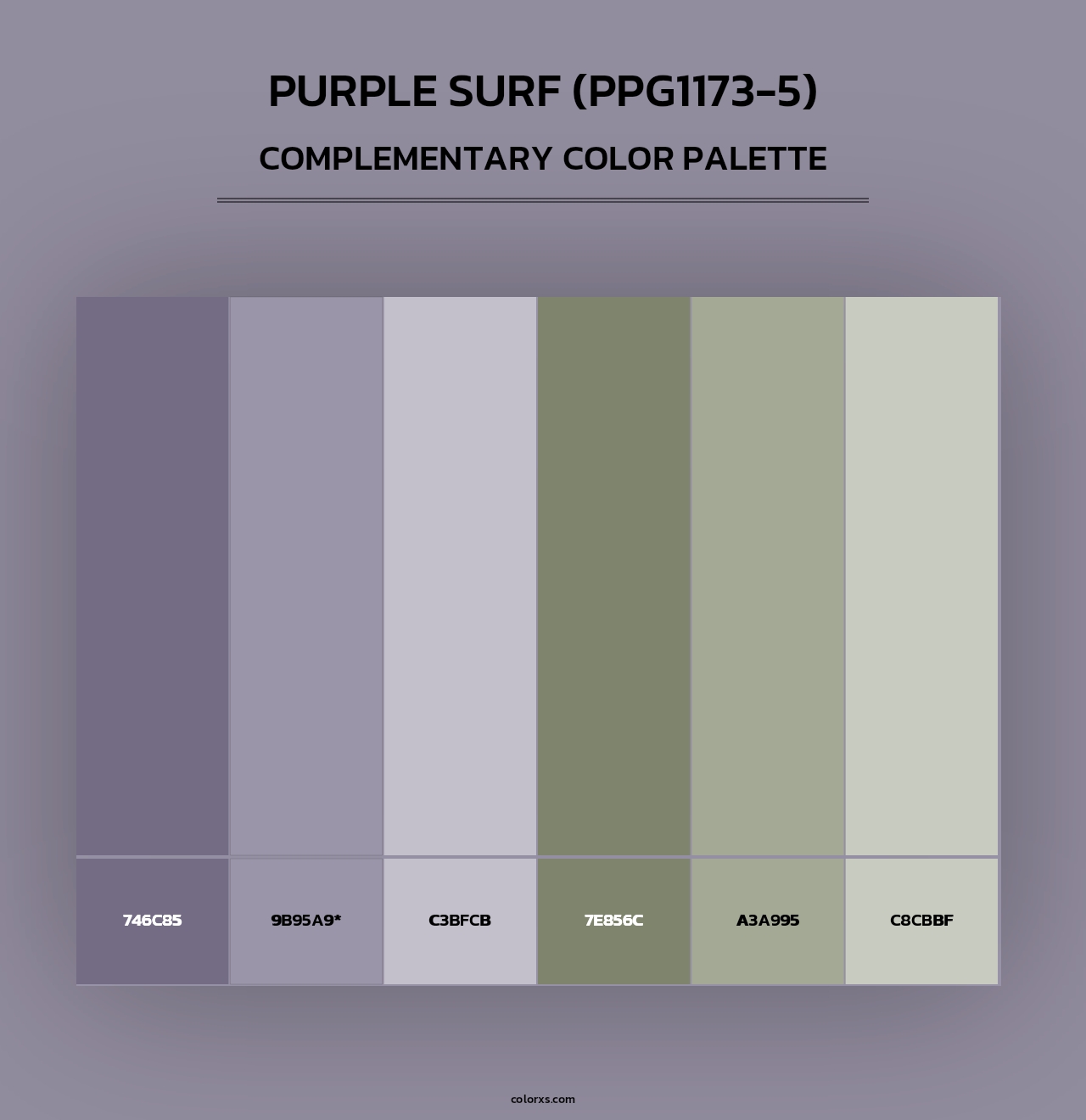 Purple Surf (PPG1173-5) - Complementary Color Palette