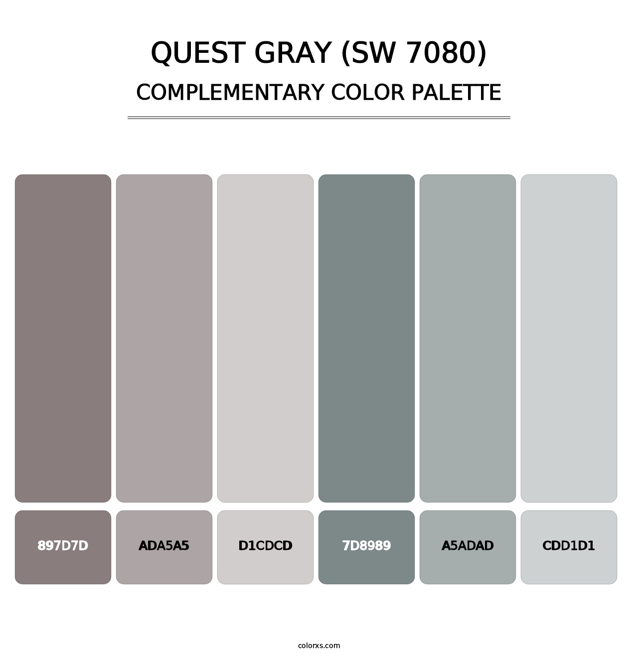 Quest Gray (SW 7080) - Complementary Color Palette