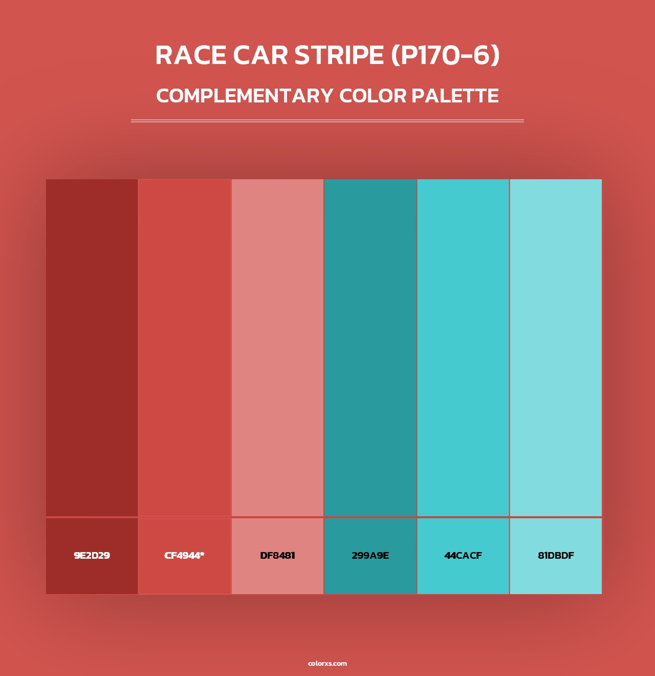 Race Car Stripe (P170-6) - Complementary Color Palette