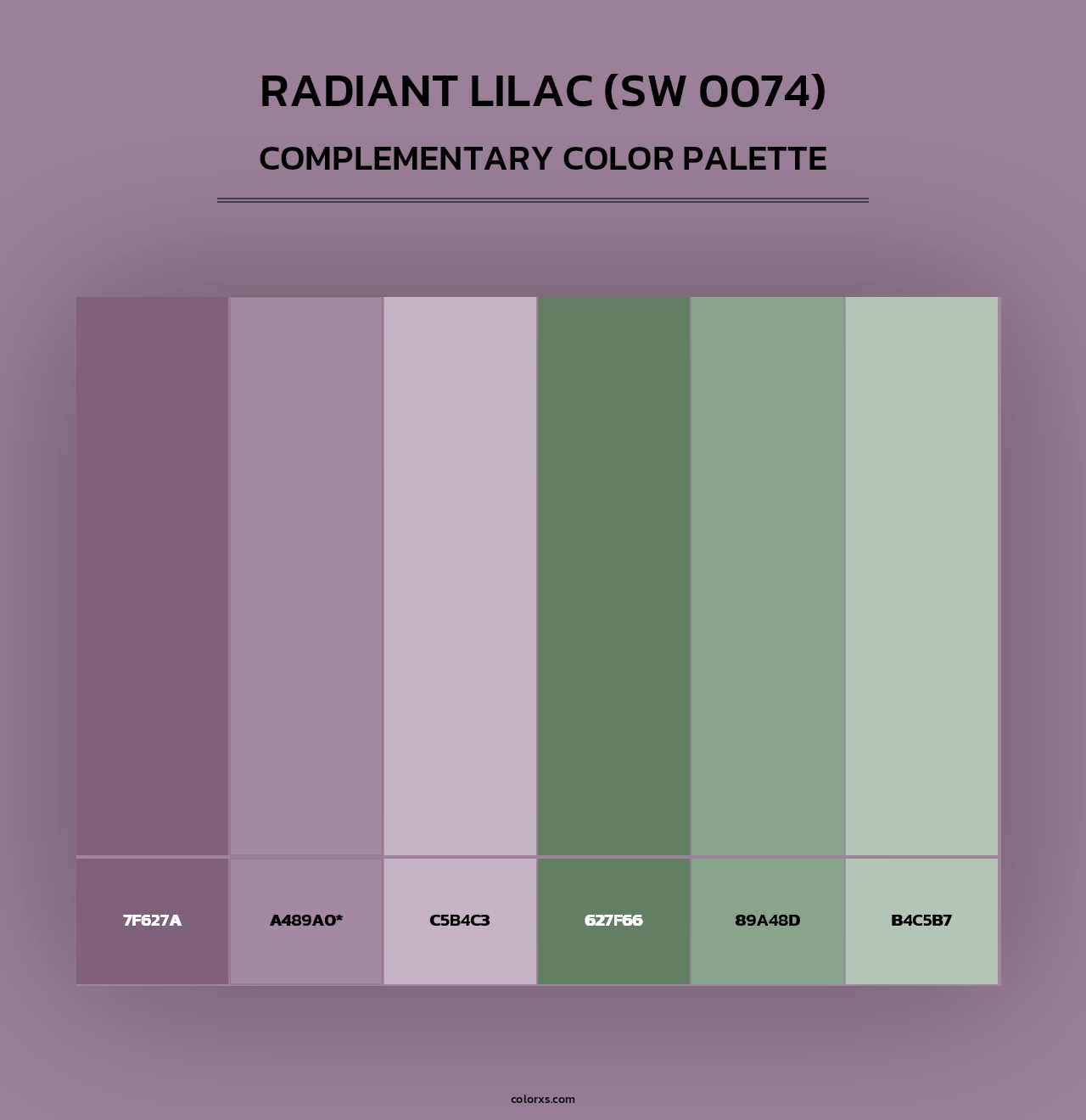 Radiant Lilac (SW 0074) - Complementary Color Palette