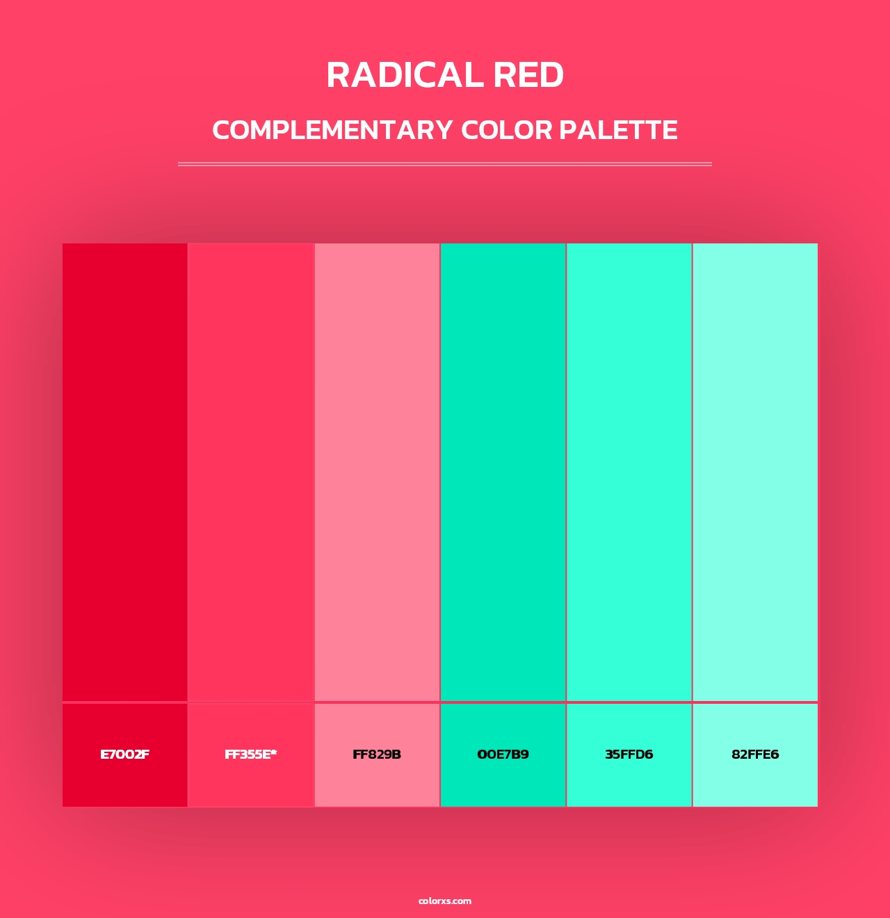 Radical Red - Complementary Color Palette