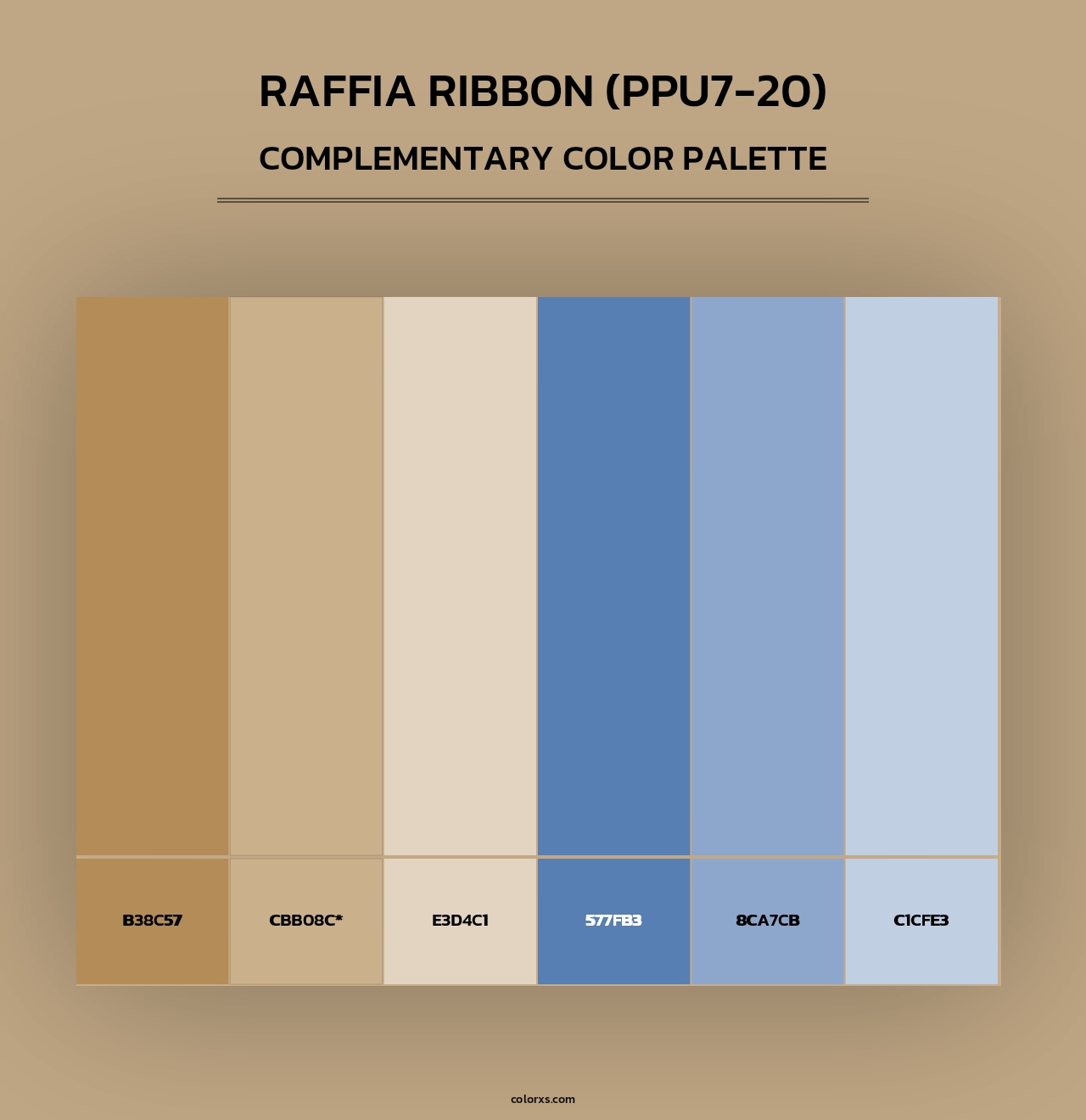 Raffia Ribbon (PPU7-20) - Complementary Color Palette