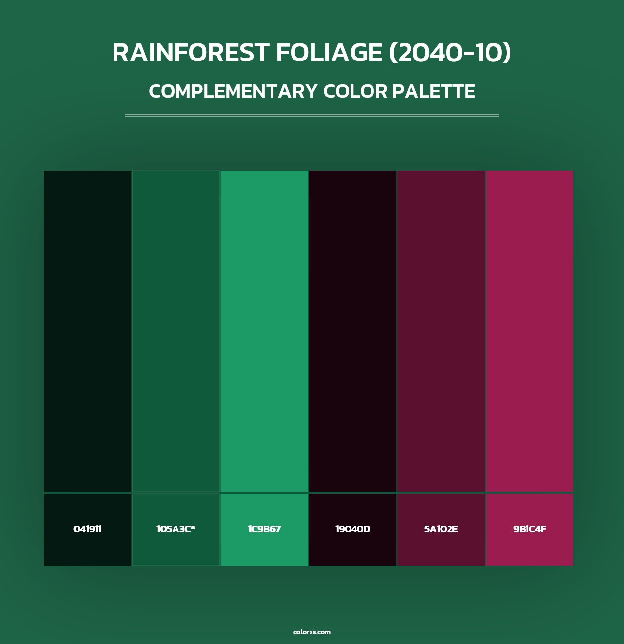 Rainforest Foliage (2040-10) - Complementary Color Palette
