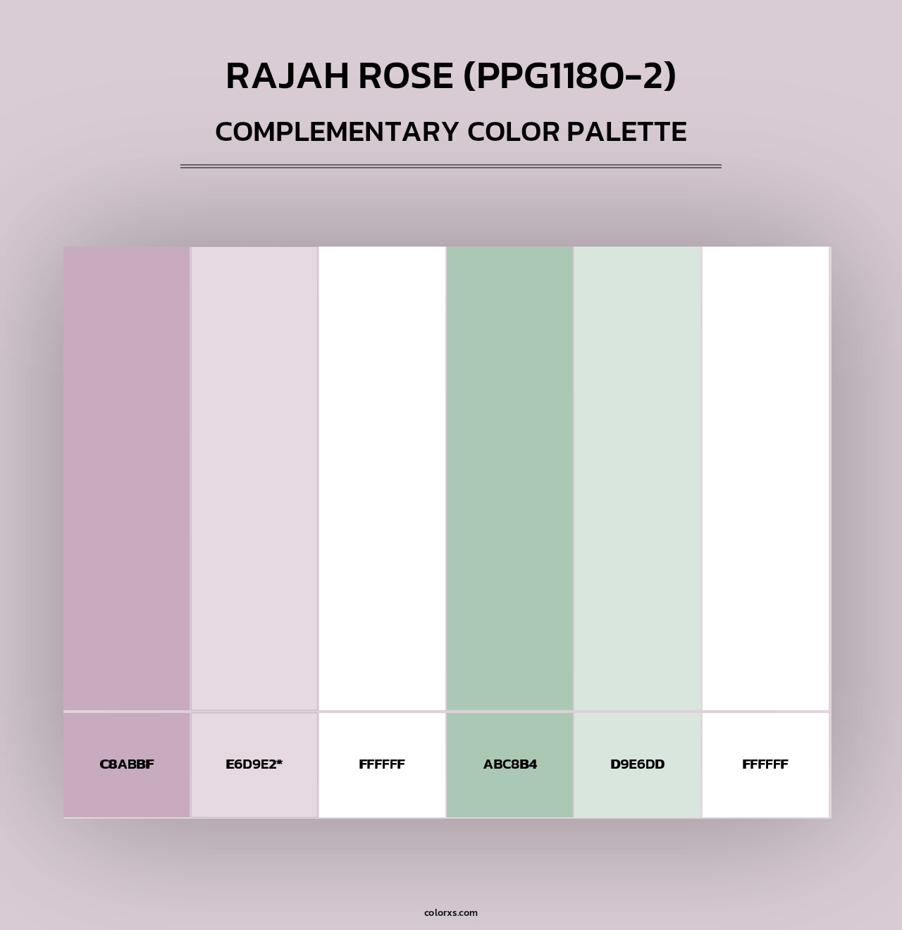 Rajah Rose (PPG1180-2) - Complementary Color Palette