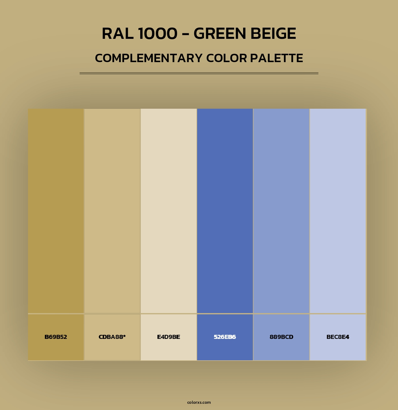 RAL 1000 - Green Beige - Complementary Color Palette