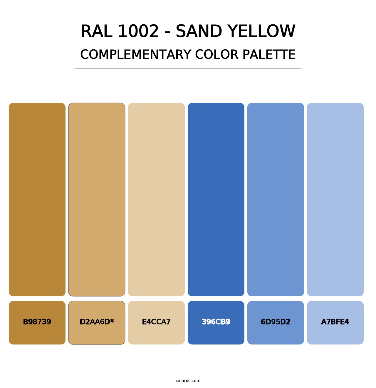 RAL 1002 - Sand Yellow - Complementary Color Palette