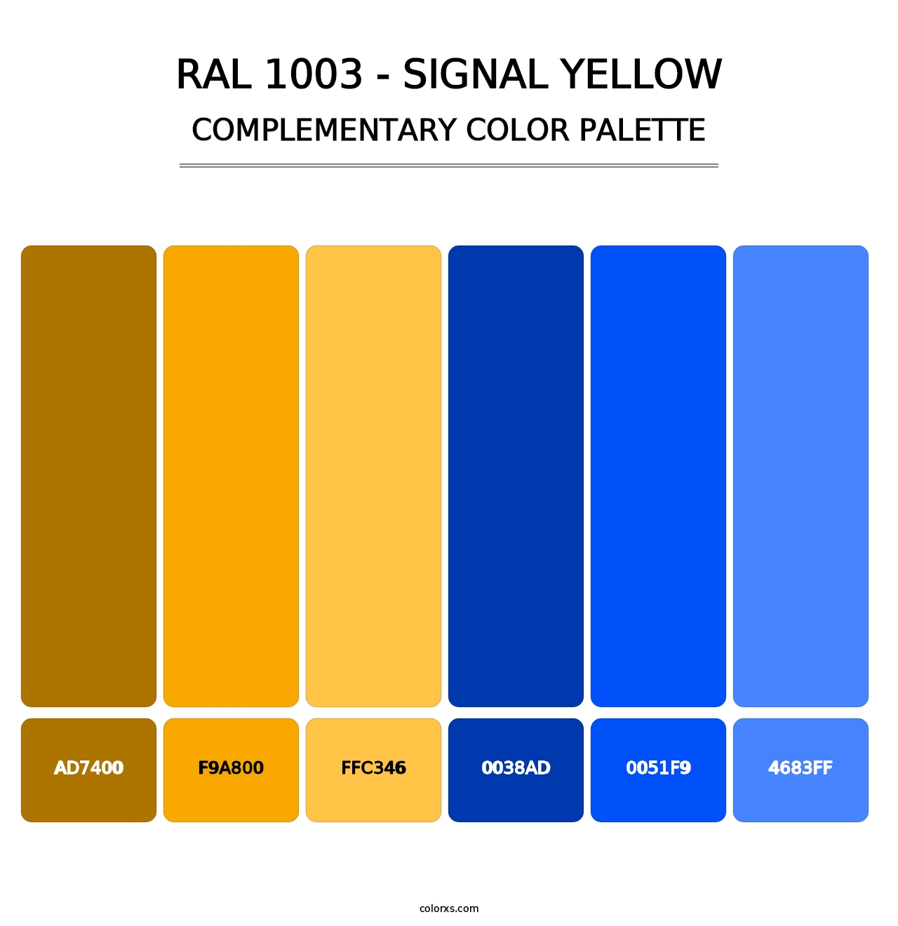 RAL 1003 - Signal Yellow - Complementary Color Palette