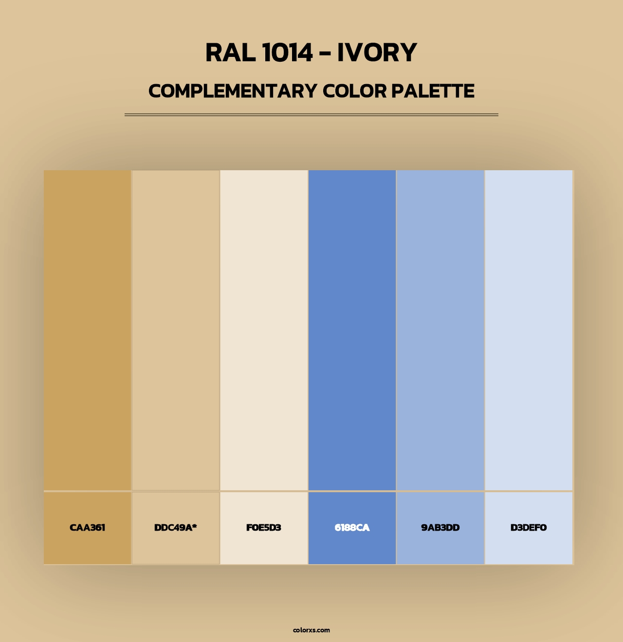 RAL 1014 - Ivory - Complementary Color Palette