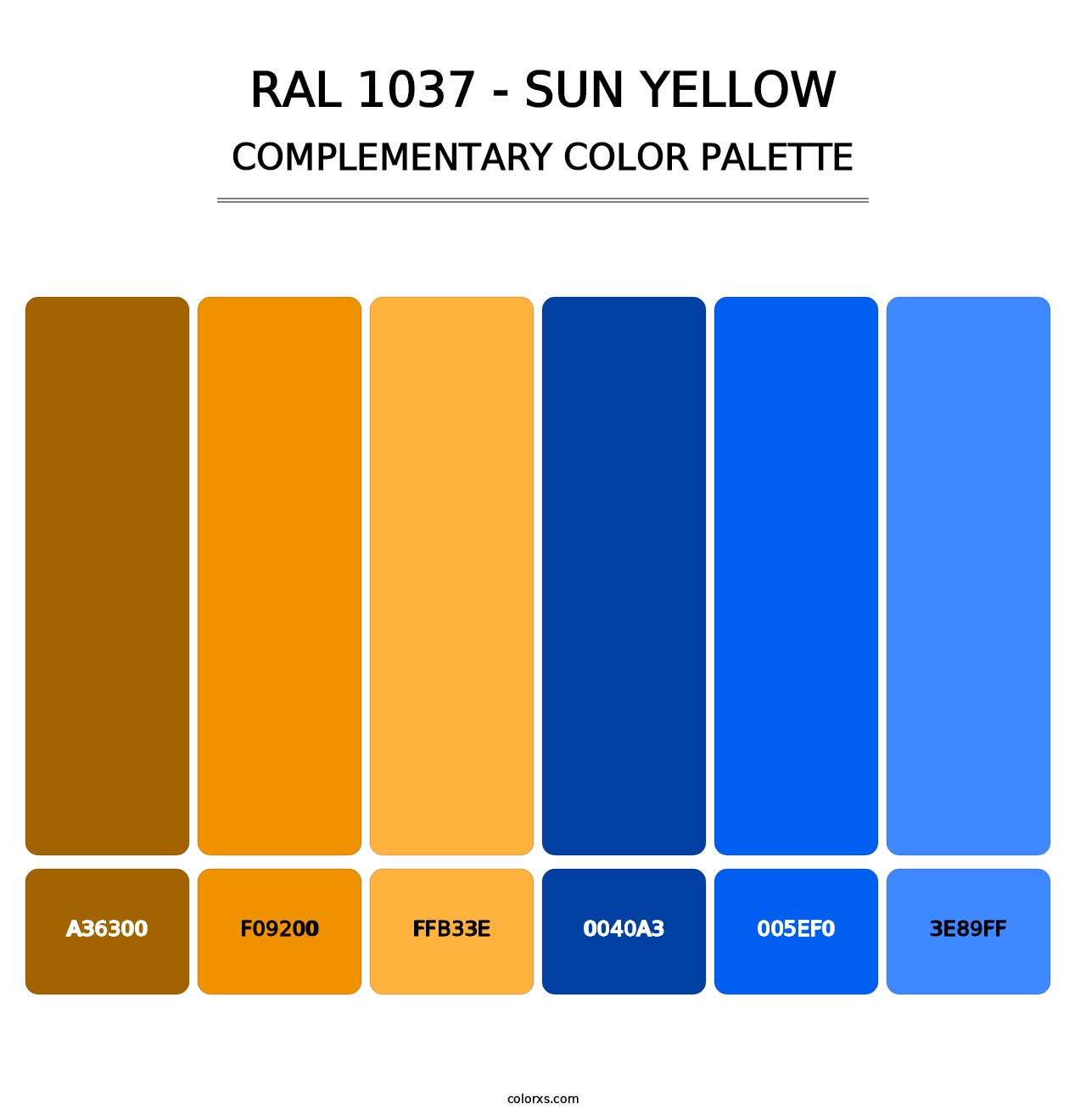 RAL 1037 - Sun Yellow - Complementary Color Palette