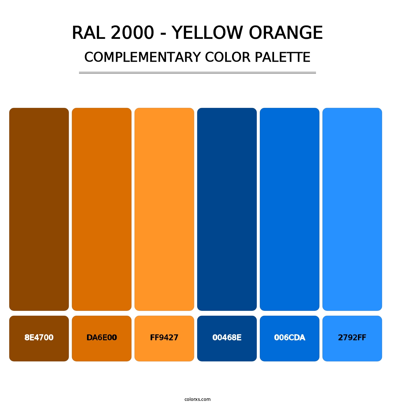 RAL 2000 - Yellow Orange - Complementary Color Palette