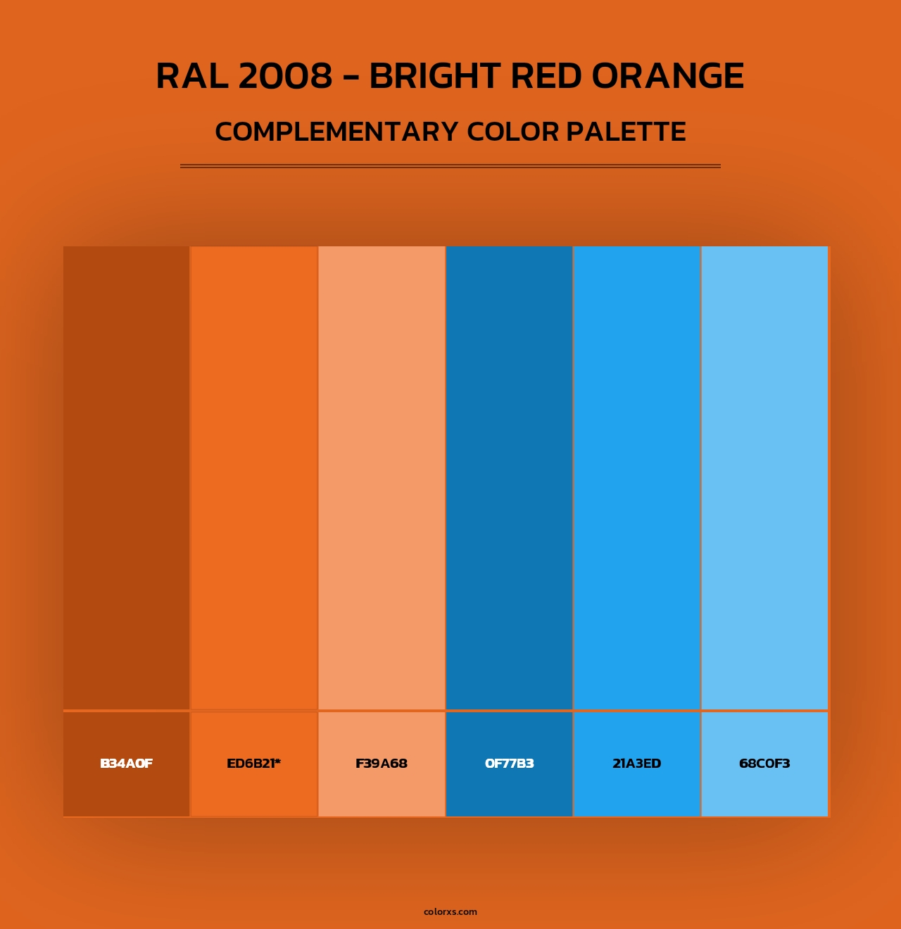 RAL 2008 - Bright Red Orange - Complementary Color Palette