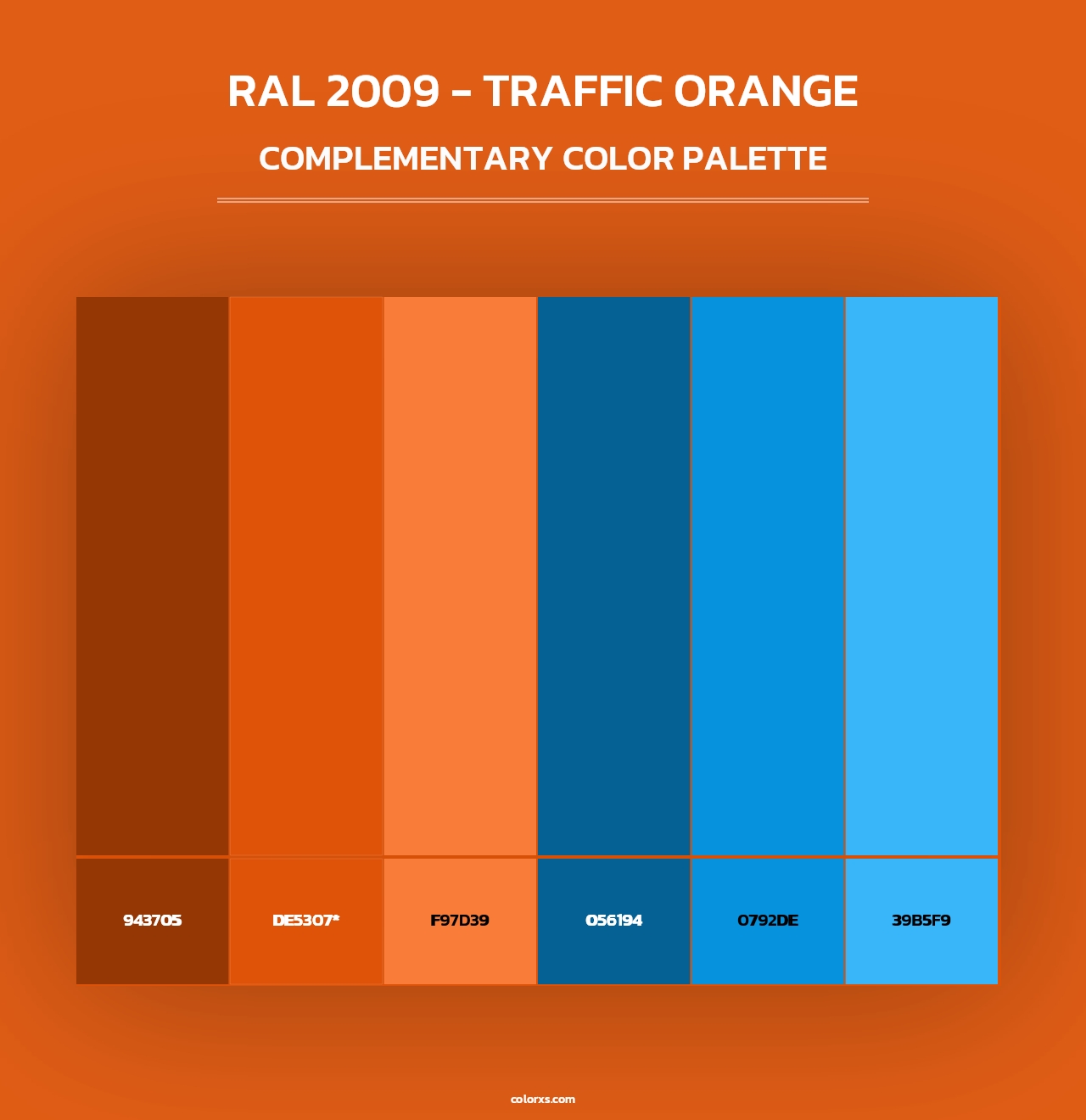 RAL 2009 - Traffic Orange - Complementary Color Palette