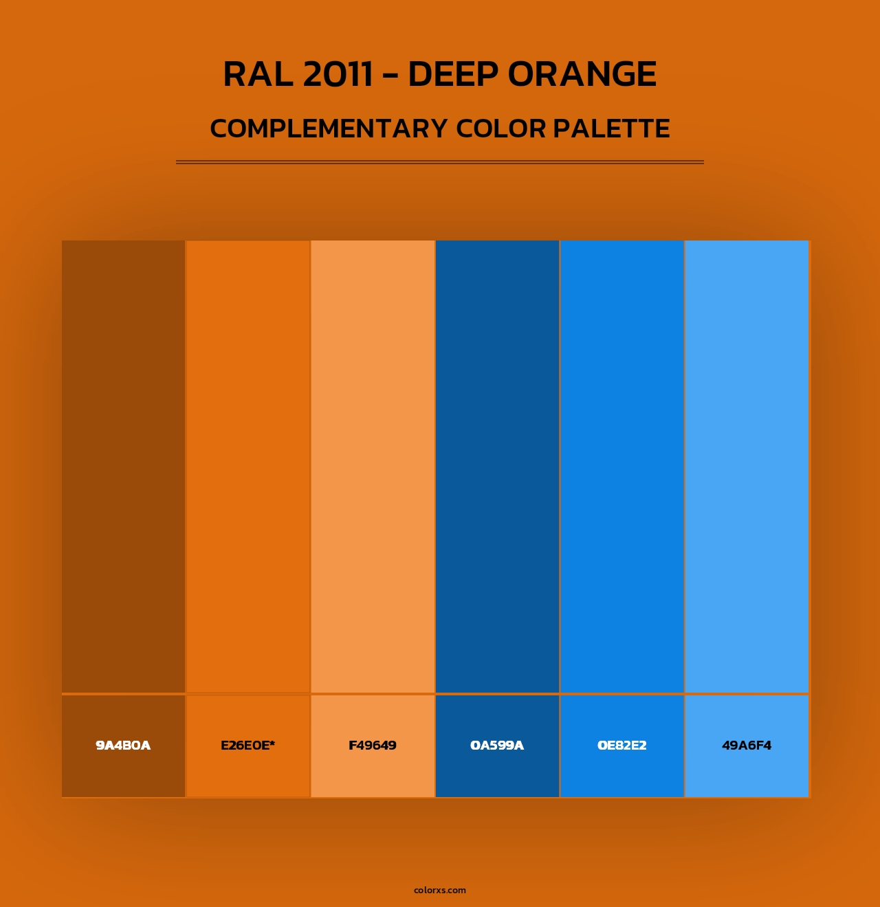 RAL 2011 - Deep Orange - Complementary Color Palette