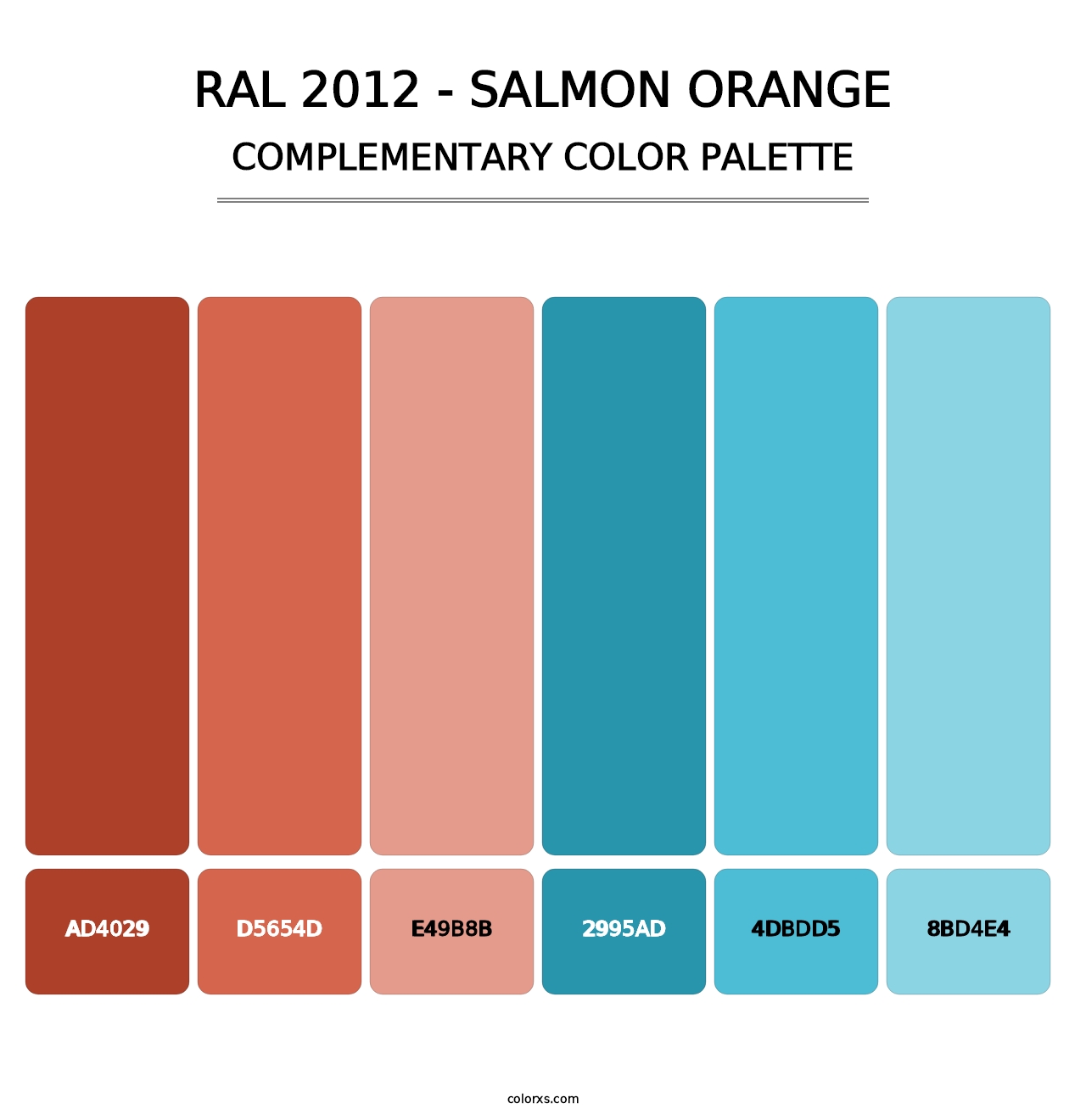 RAL 2012 - Salmon Orange - Complementary Color Palette