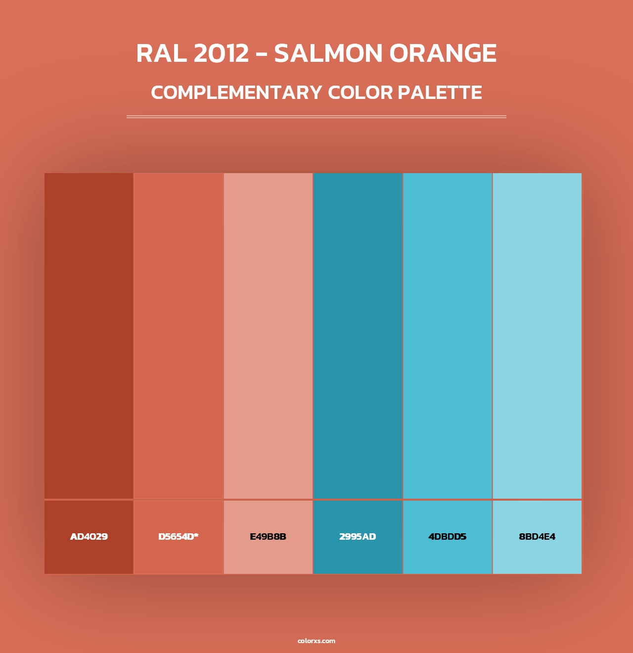 RAL 2012 - Salmon Orange - Complementary Color Palette
