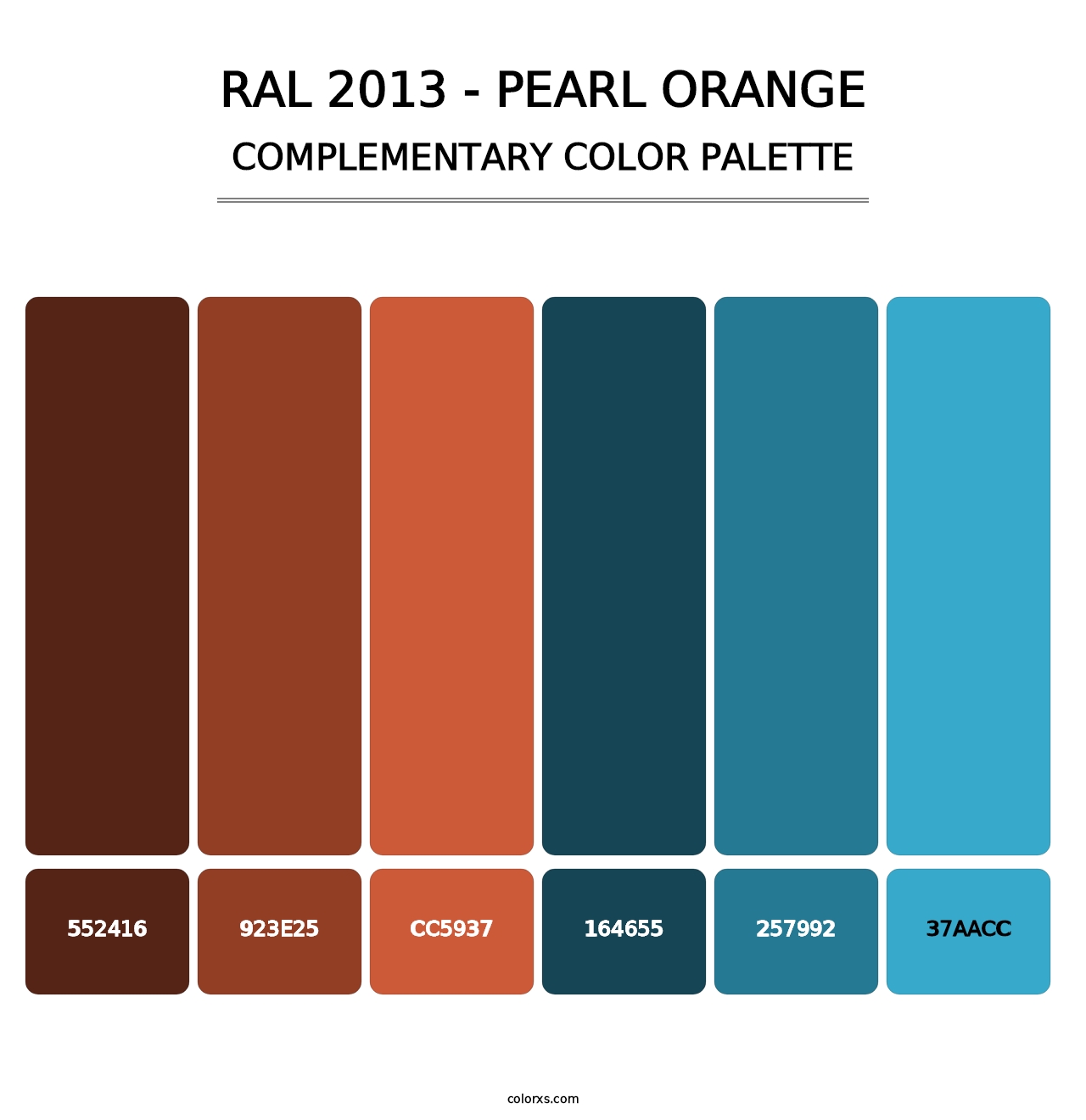 RAL 2013 - Pearl Orange - Complementary Color Palette