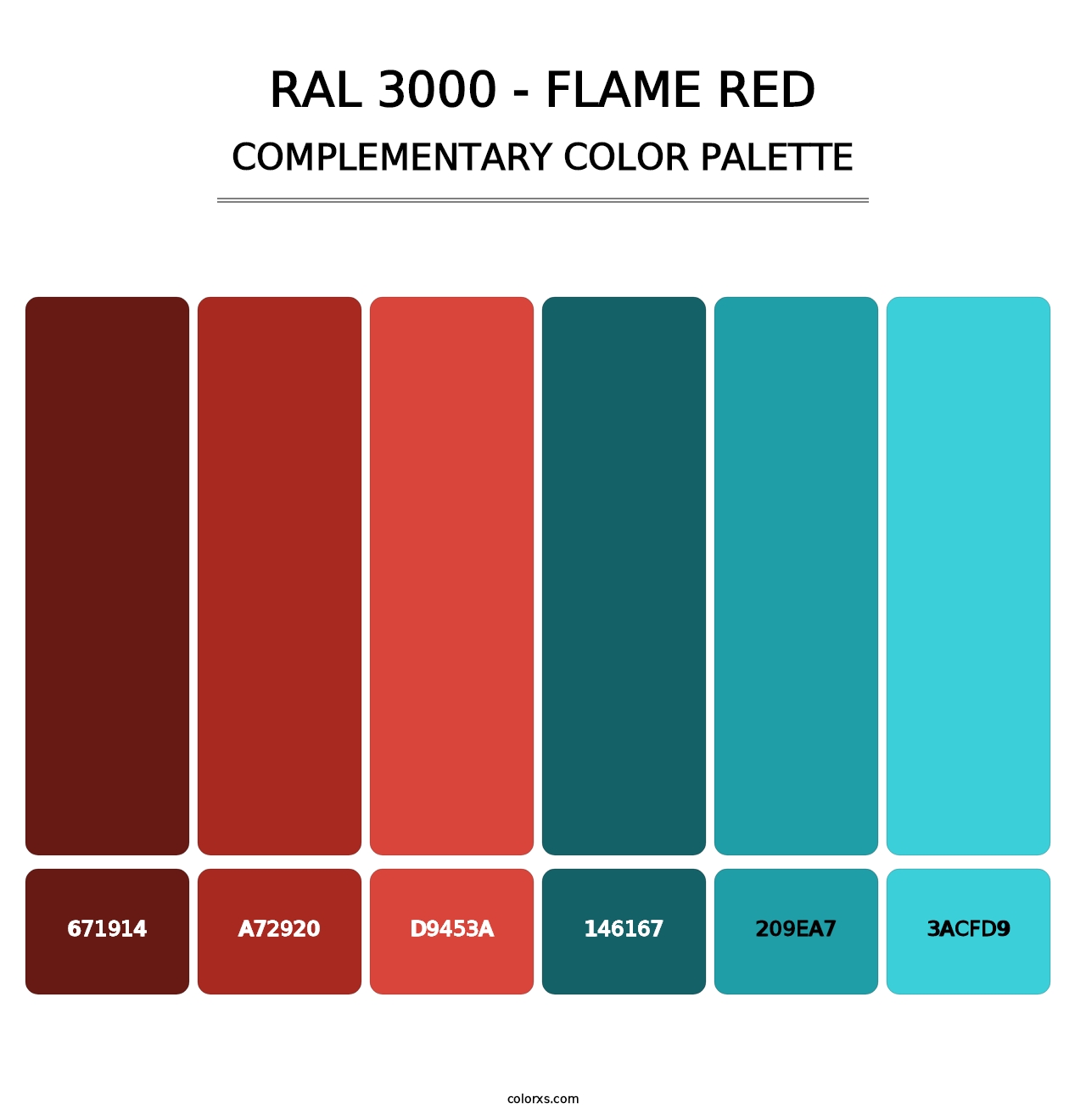 RAL 3000 - Flame Red - Complementary Color Palette