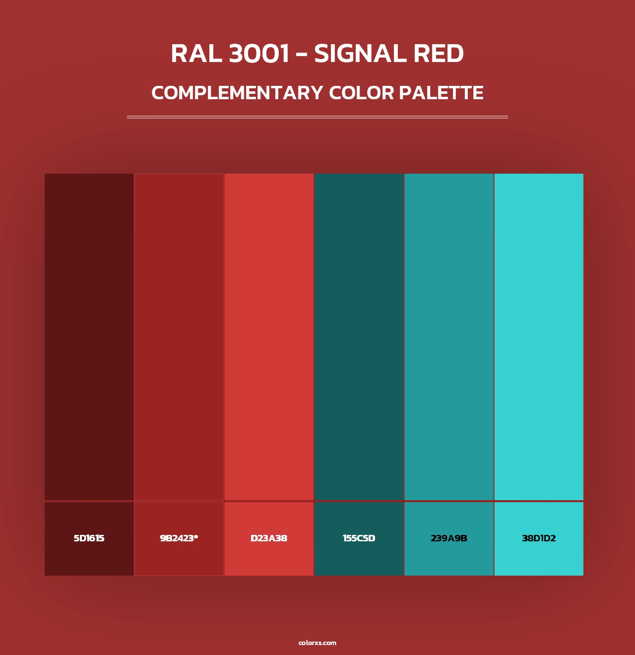 RAL 3001 - Signal Red - Complementary Color Palette