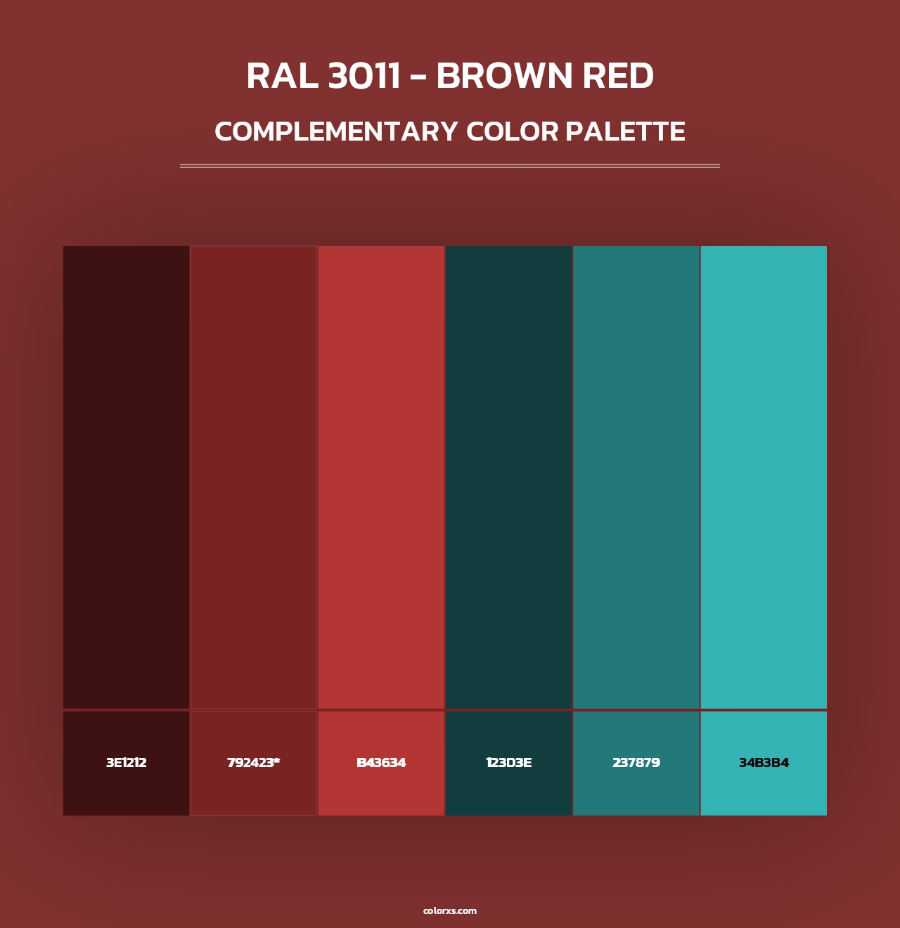 RAL 3011 - Brown Red - Complementary Color Palette
