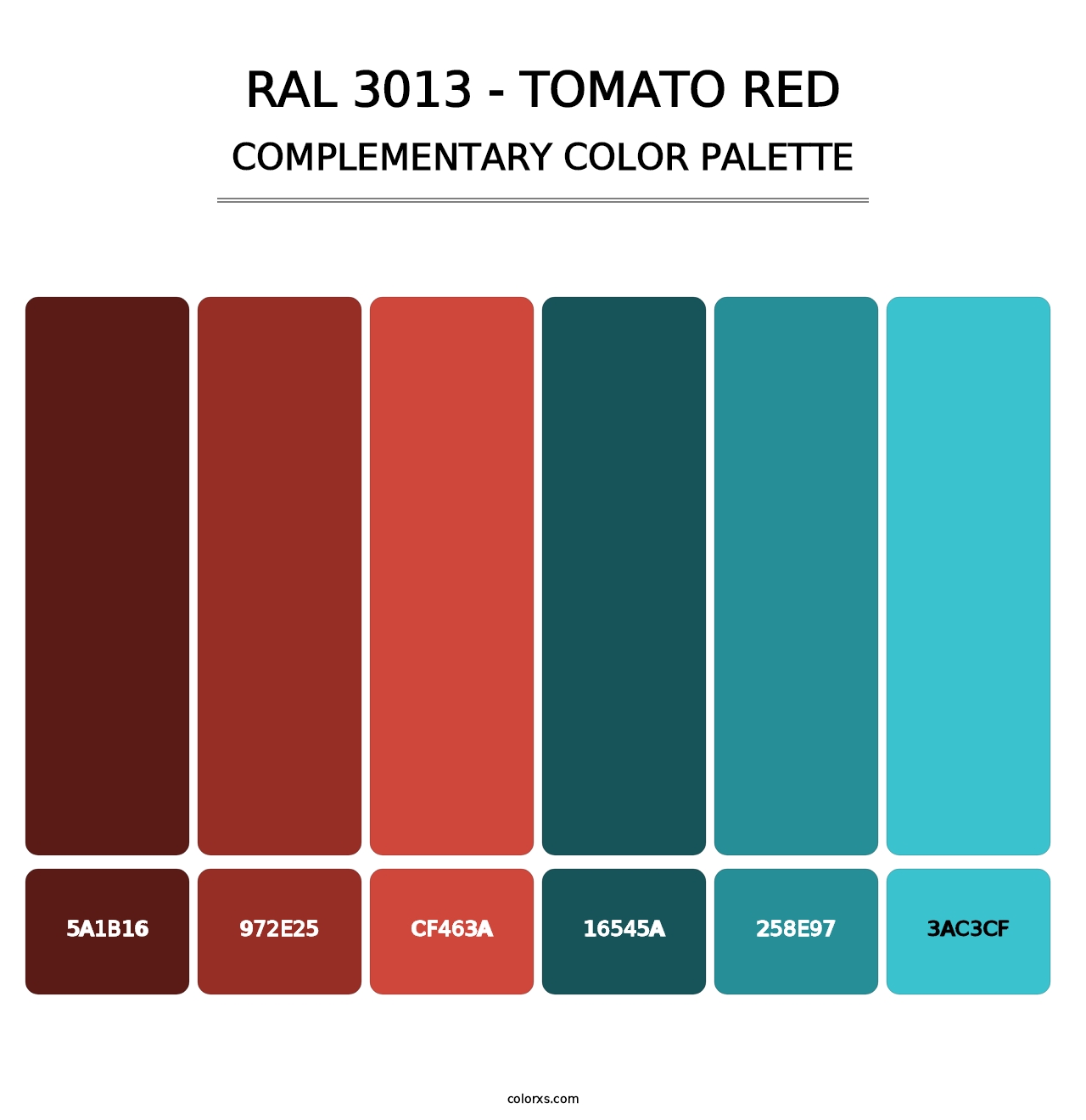 RAL 3013 - Tomato Red - Complementary Color Palette