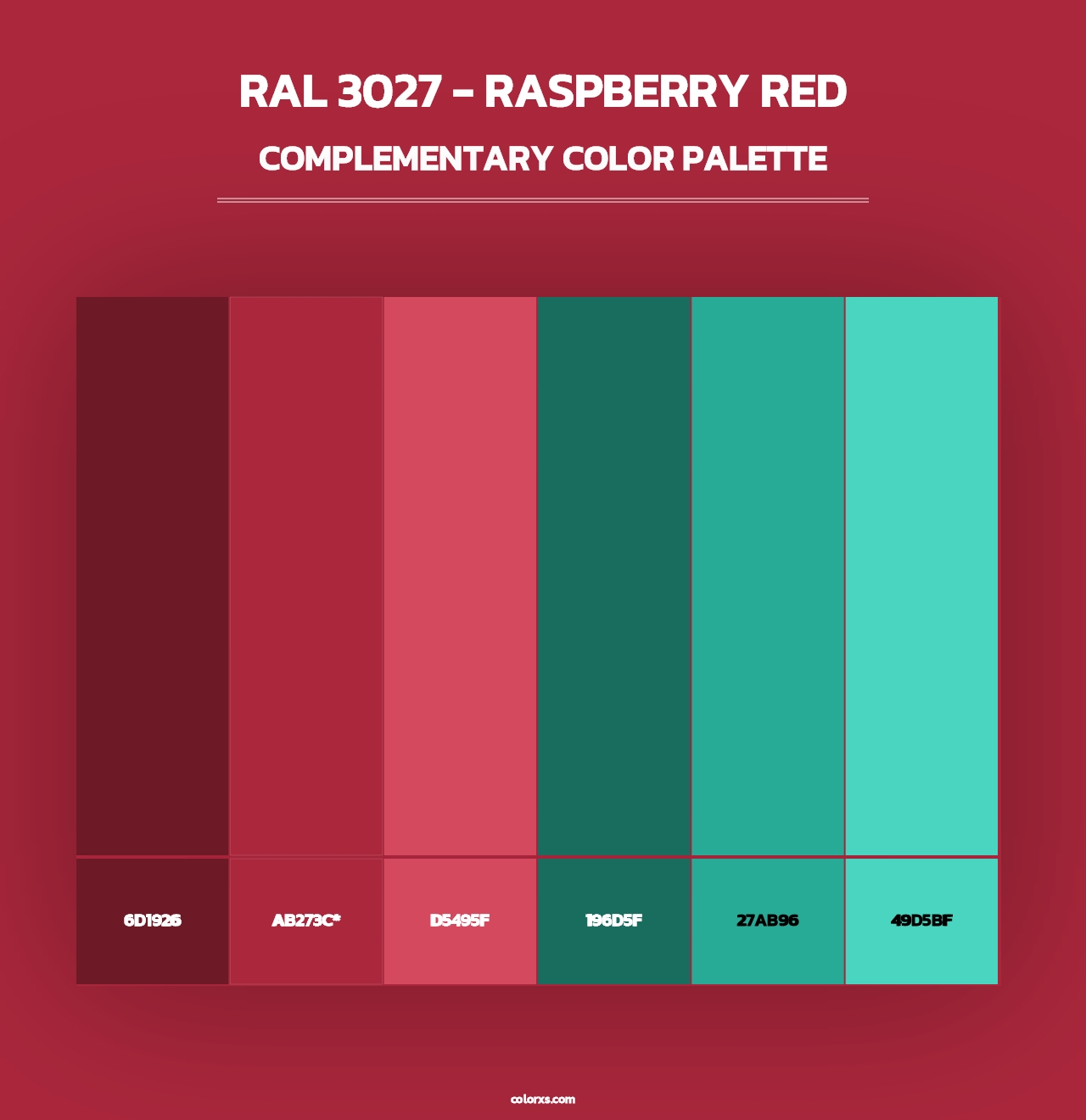 RAL 3027 - Raspberry Red - Complementary Color Palette