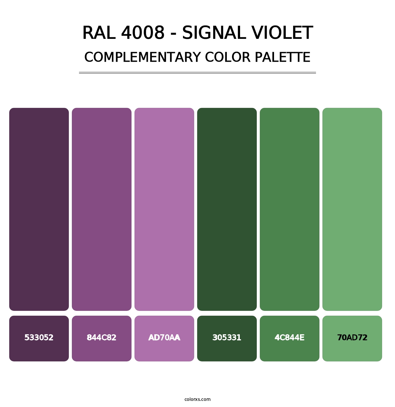 RAL 4008 - Signal Violet - Complementary Color Palette