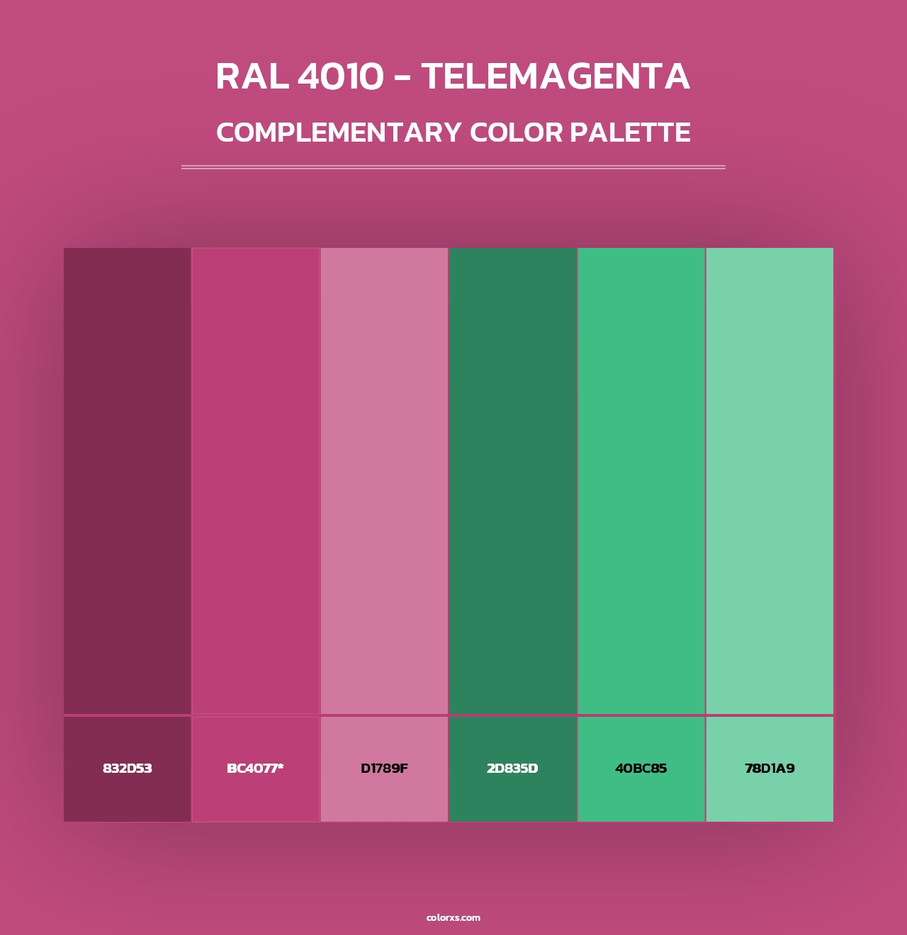 RAL 4010 - Telemagenta - Complementary Color Palette