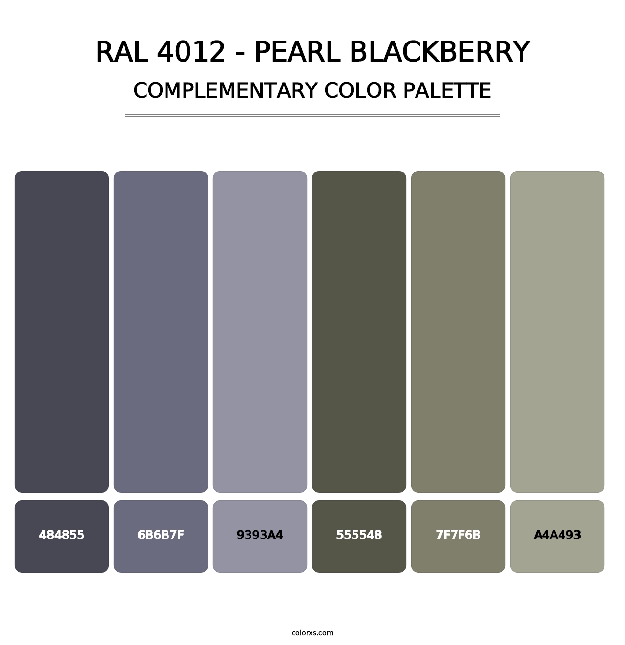 RAL 4012 - Pearl Blackberry - Complementary Color Palette