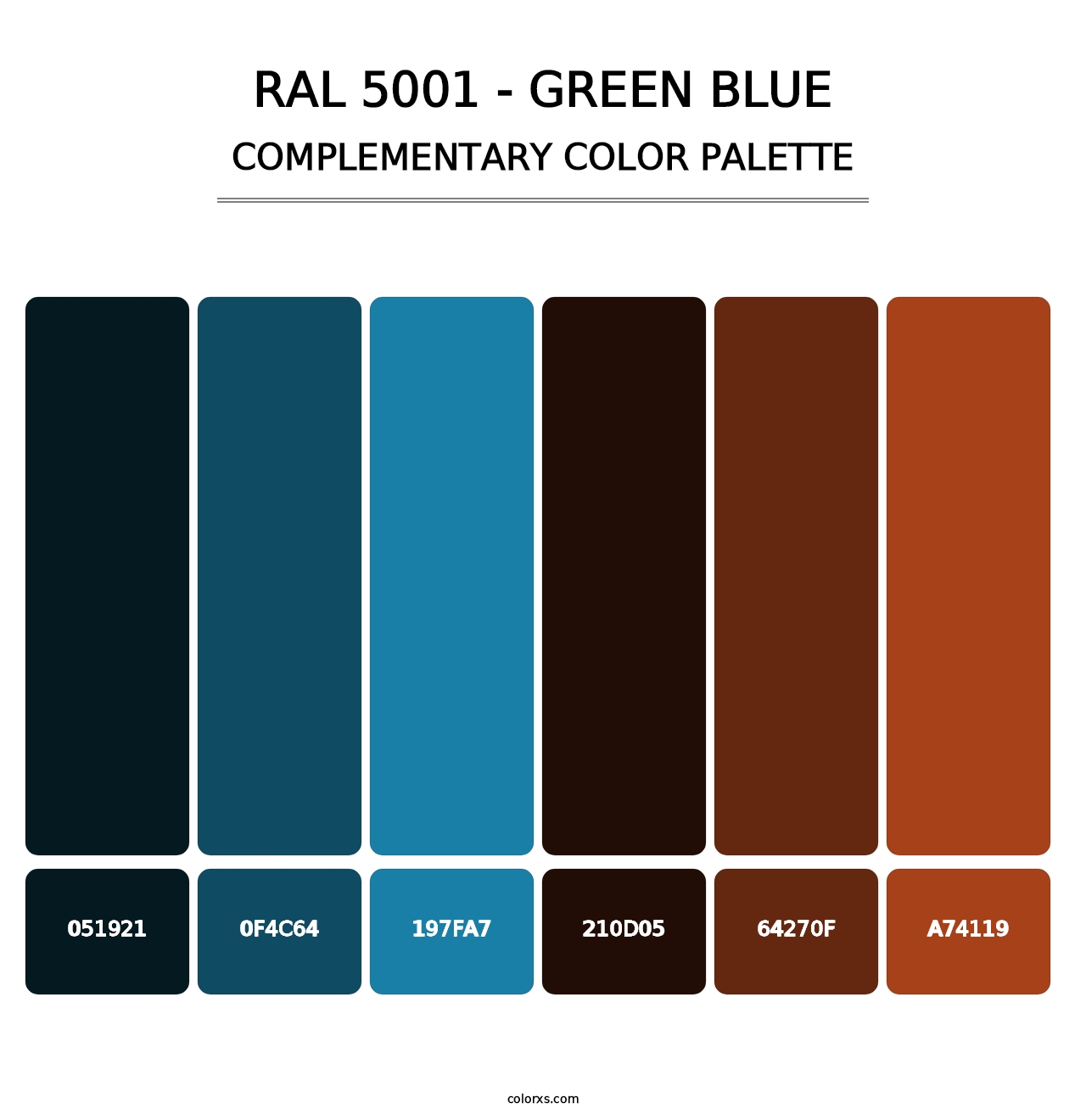 RAL 5001 - Green Blue - Complementary Color Palette
