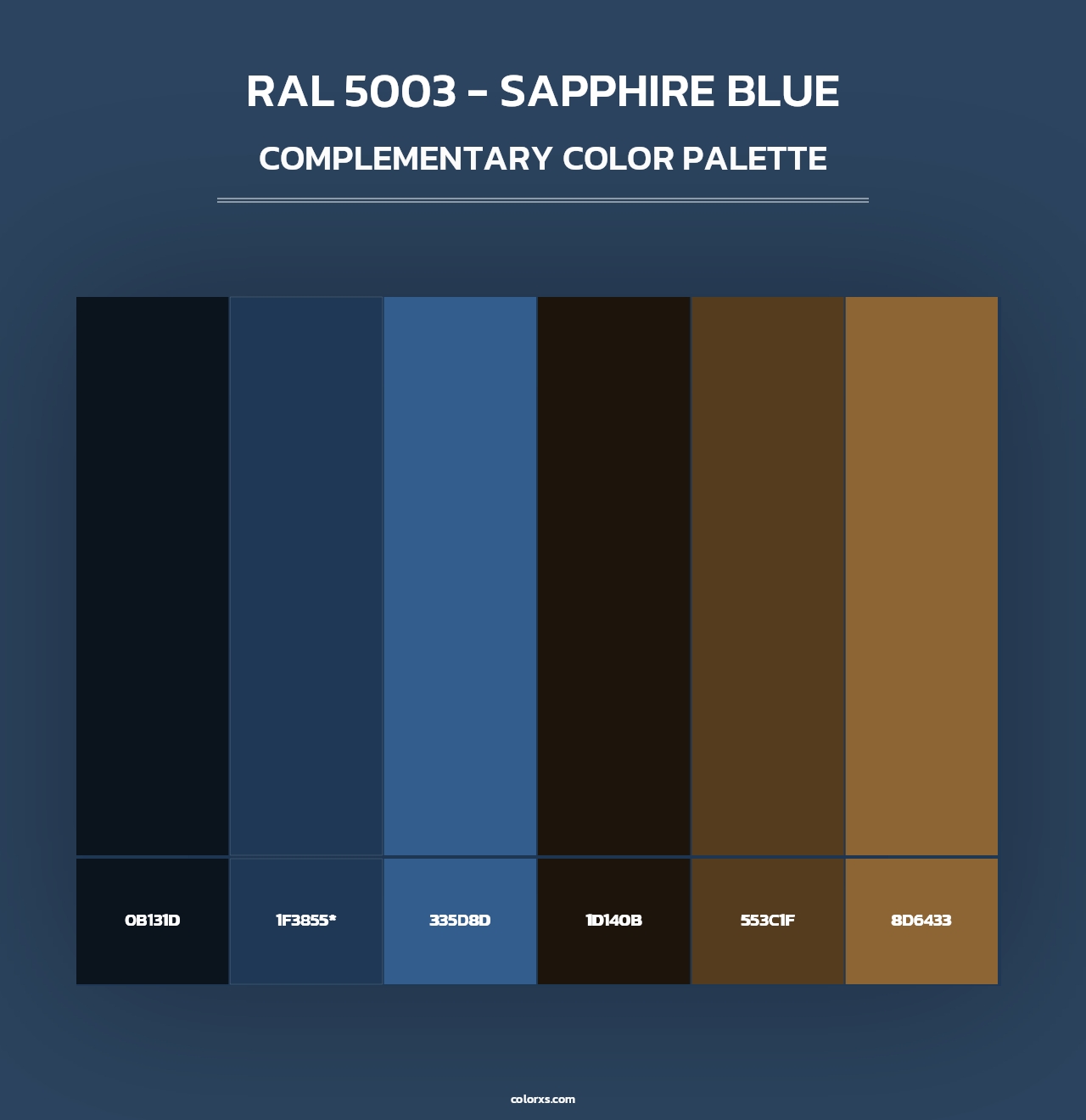 RAL 5003 - Sapphire Blue - Complementary Color Palette